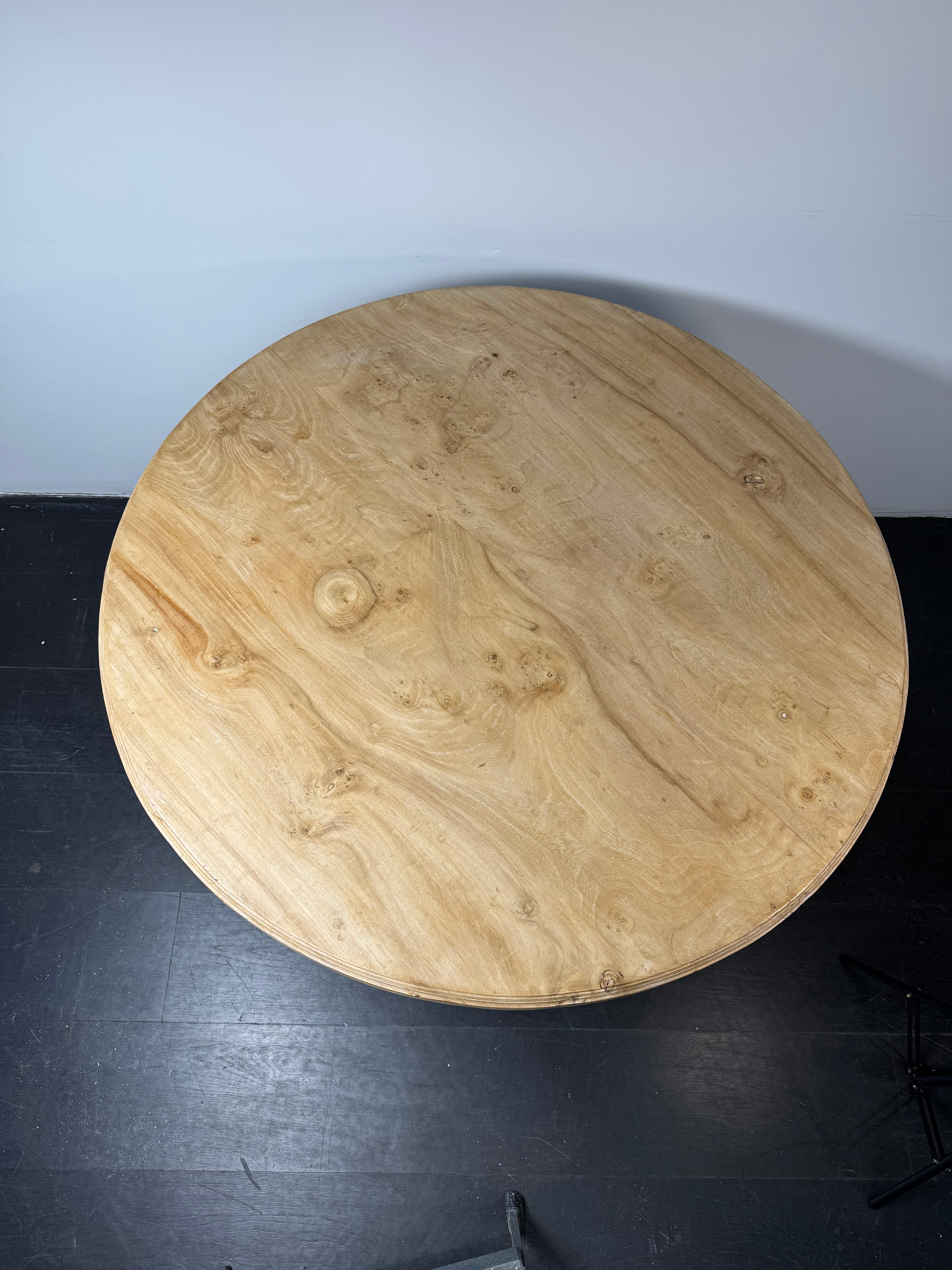 Limited Edition Burl Sycamore & Oxidized Metal Center Table