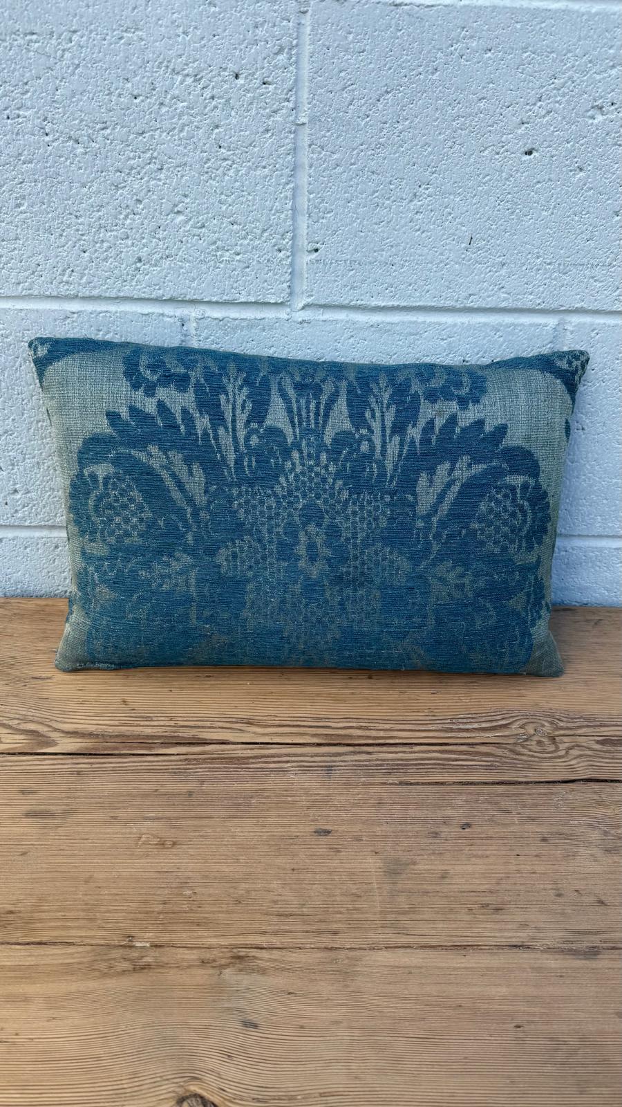 18th Century French Damask Textile Pillow