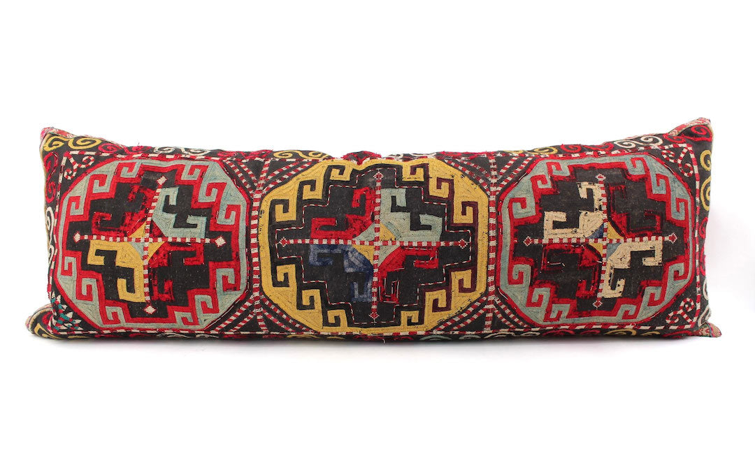 18th Century Turkish Textile Extra Large Lumbar Pillow