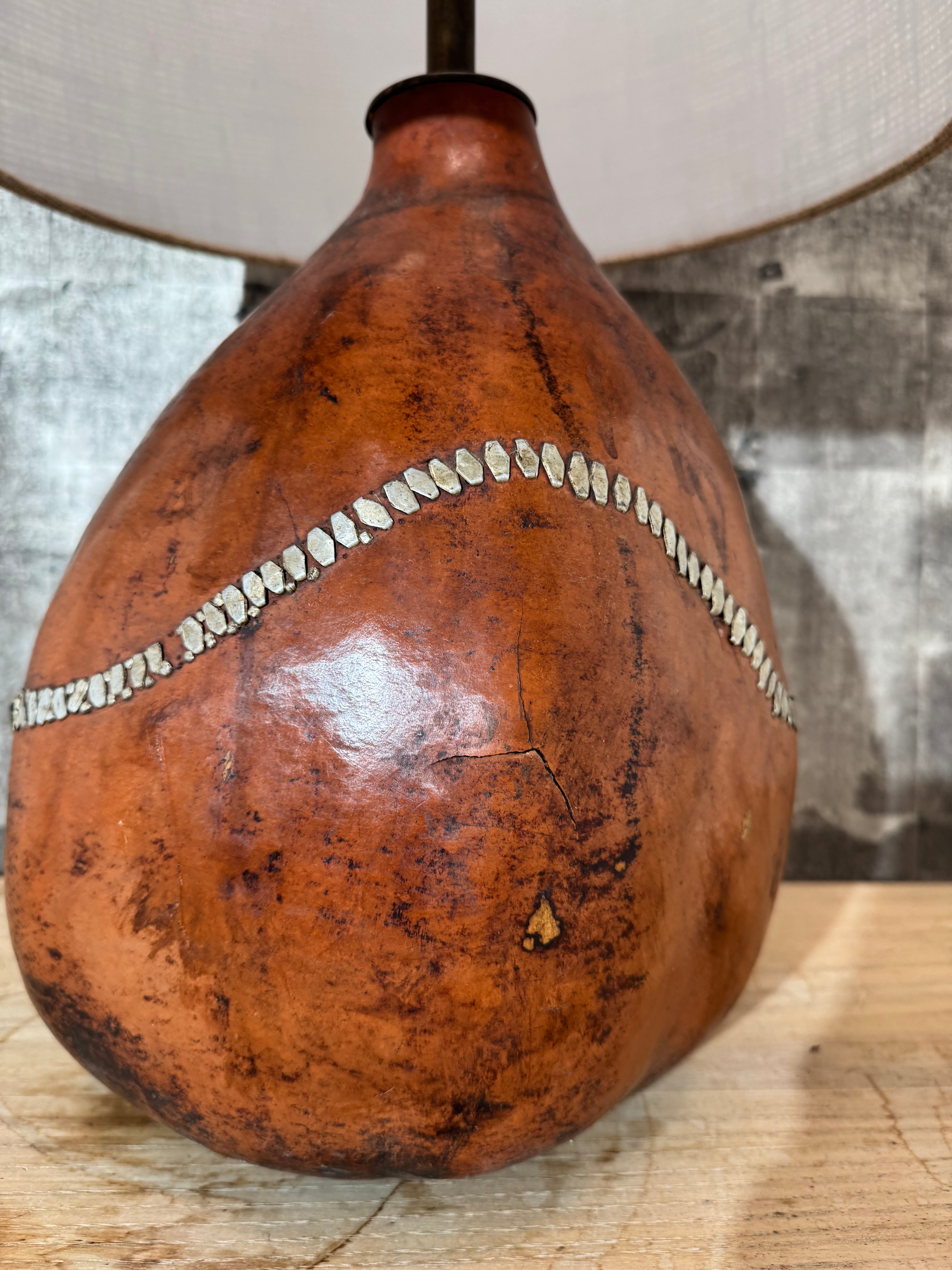 Vintage Gourd Lamp With Repair