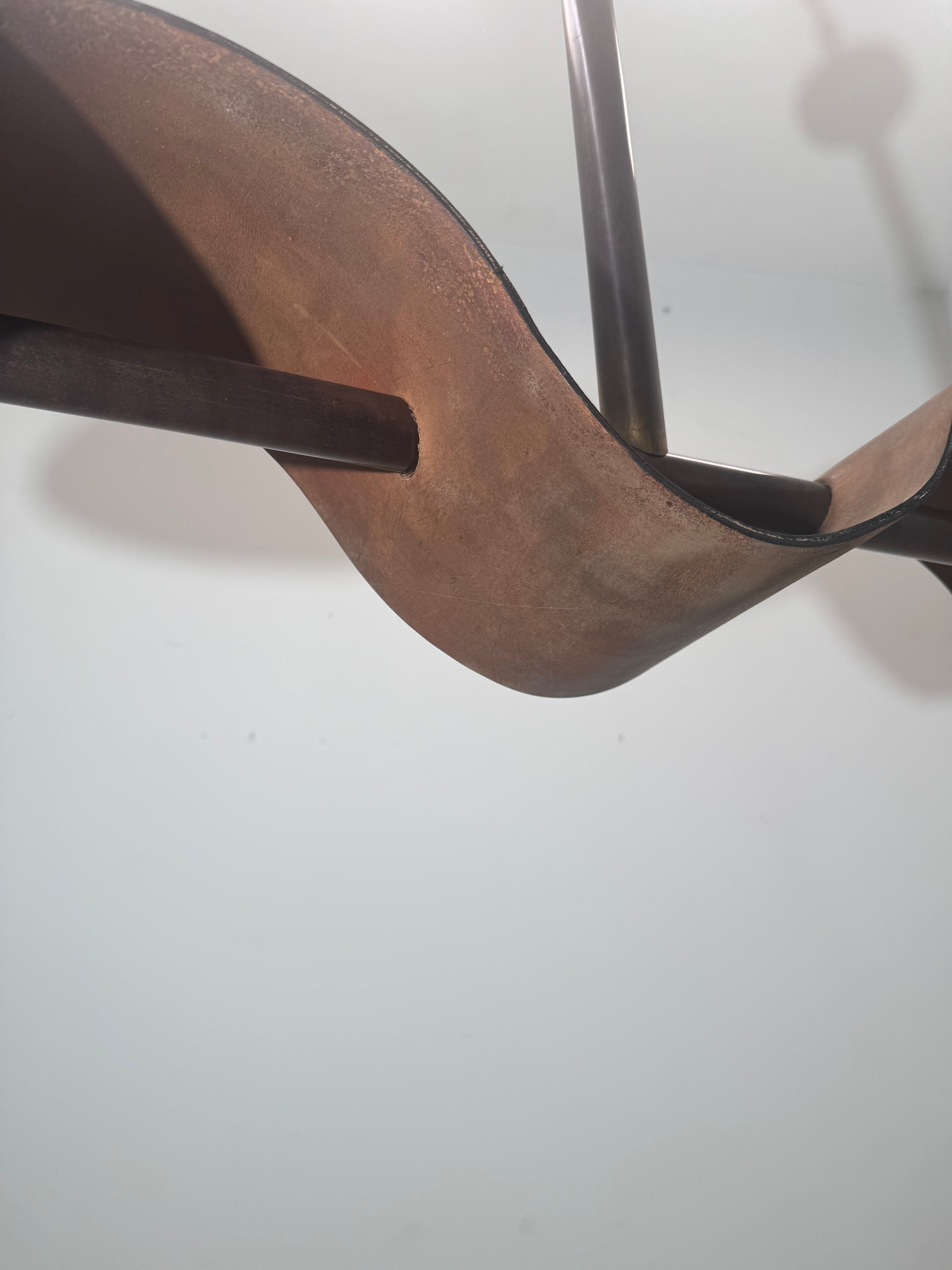 Lucca Studio Parker Leather and Bronze Chandelier