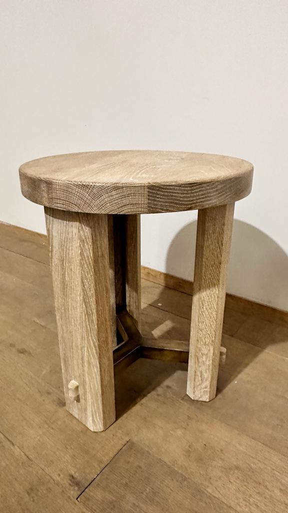 Lucca Studio Miles Oak and Bronze Side Table