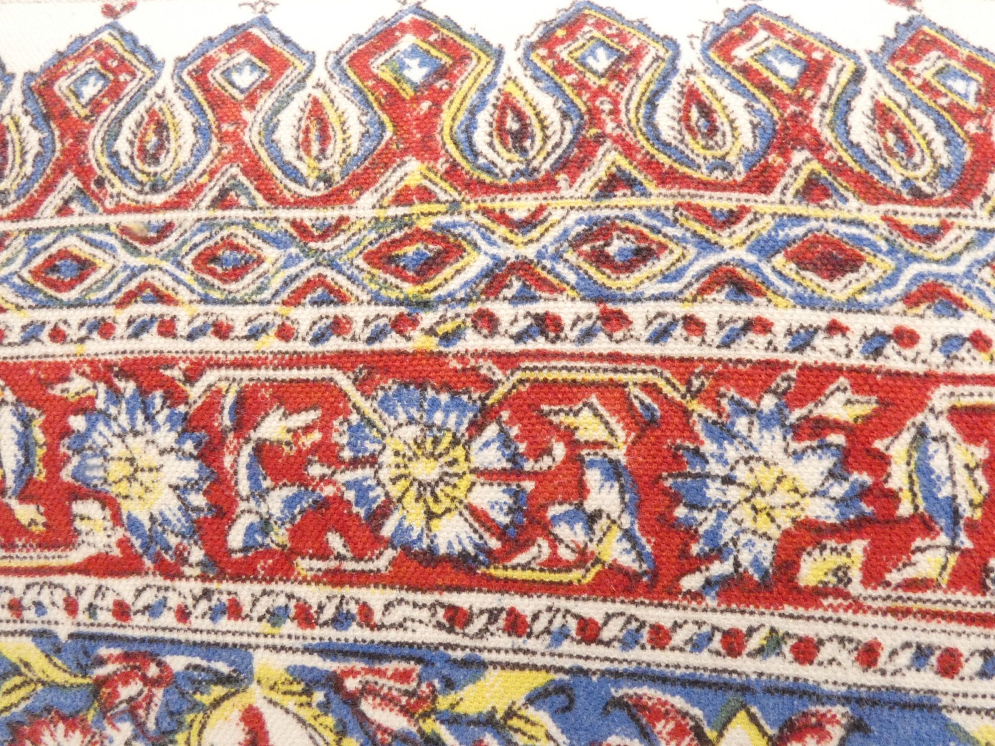 19th Century Persian Floral Motif Textile Lumbar Pillow