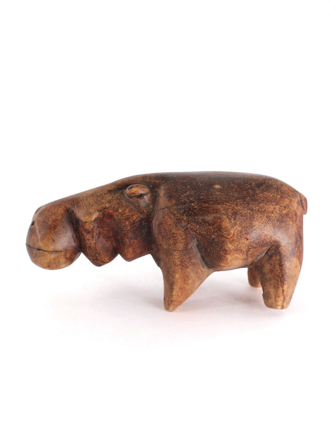 Primitive Carved Wood Rhinoceros Sculpture