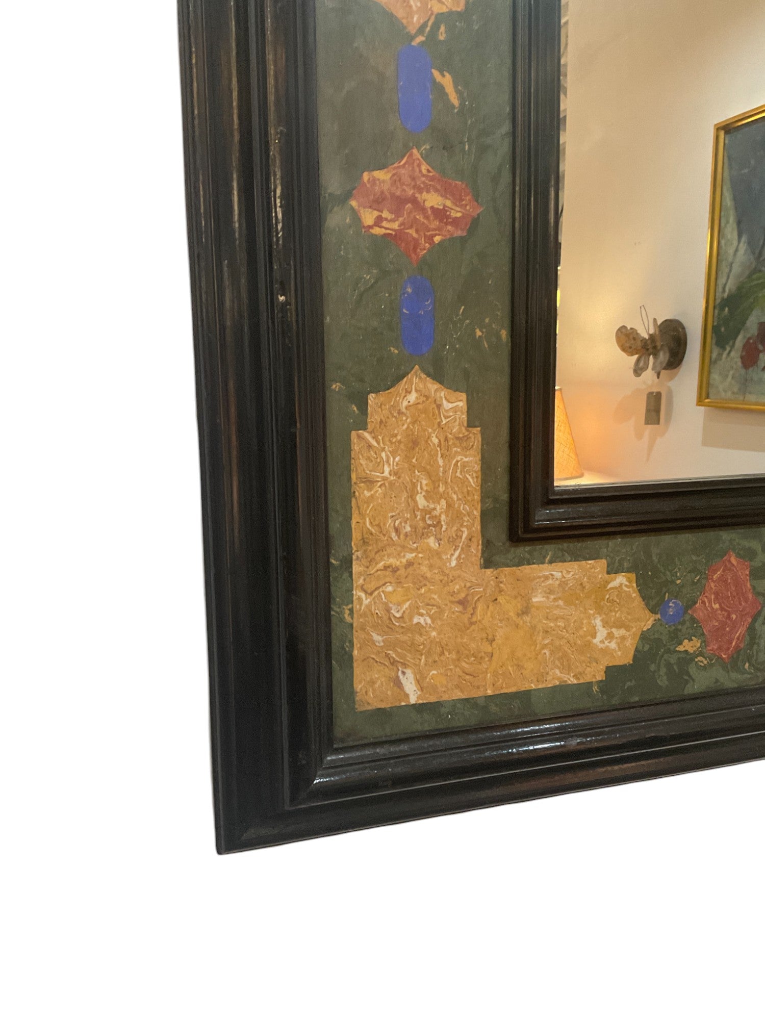 20th Century Ebonized Scagliola Mirror