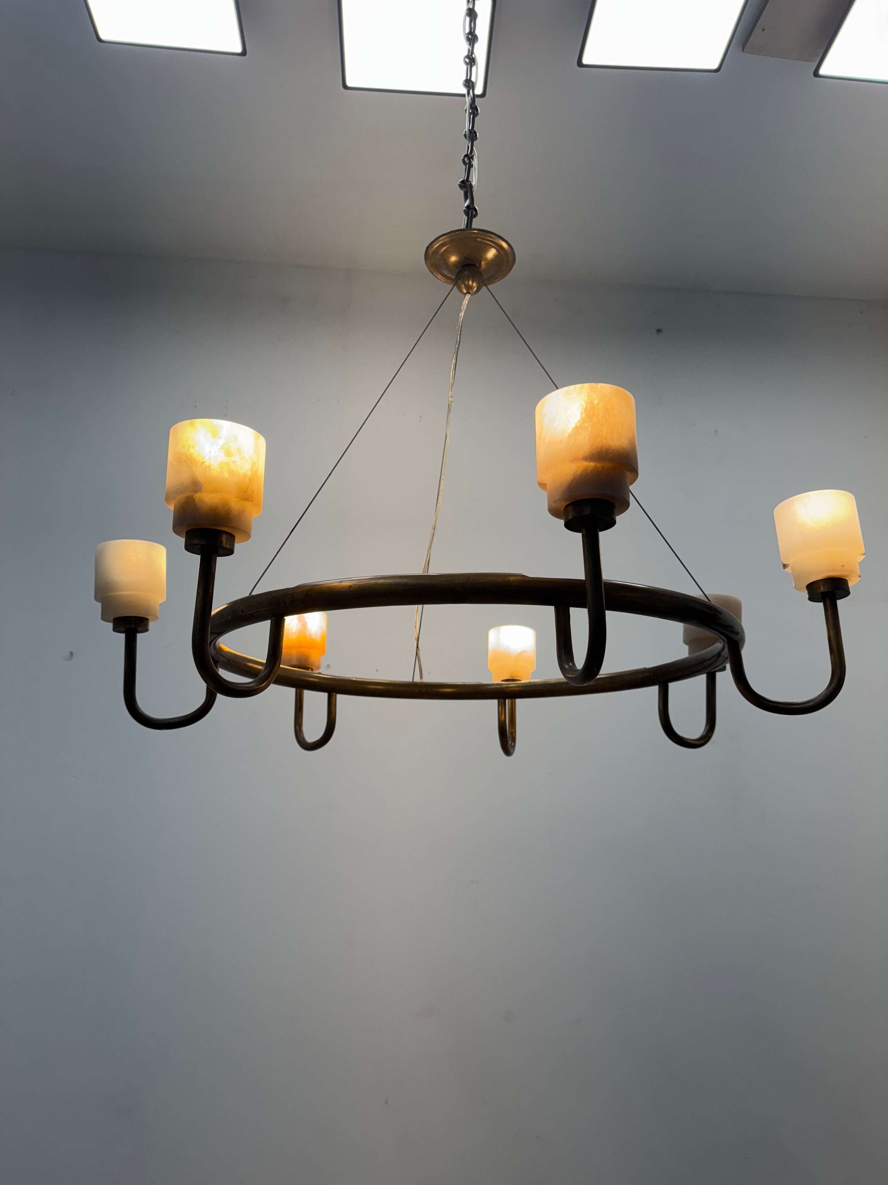 Lucca Studio Wynn Alabaster & Bronze Chandelier