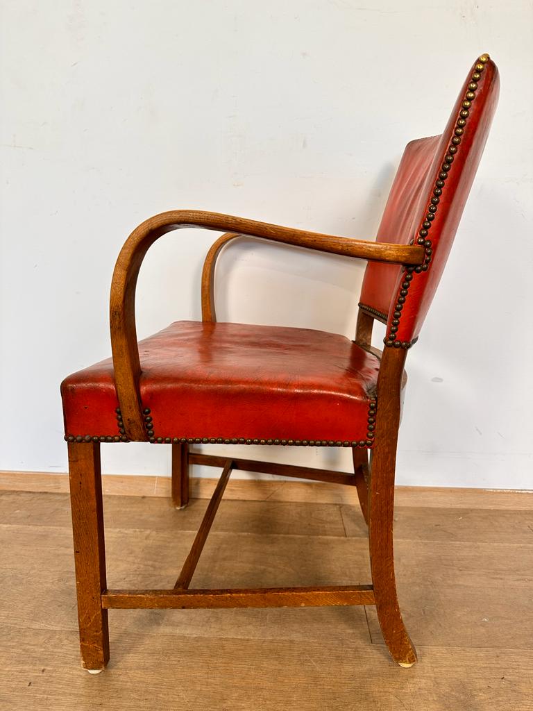 Early Fritz Hansen Leather Arm Chair