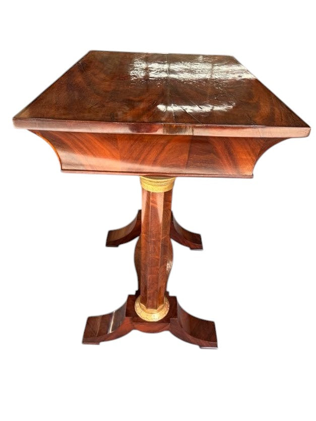 Danish 1910's Biedermeier Mahogany and Parcel Gilt Side Table