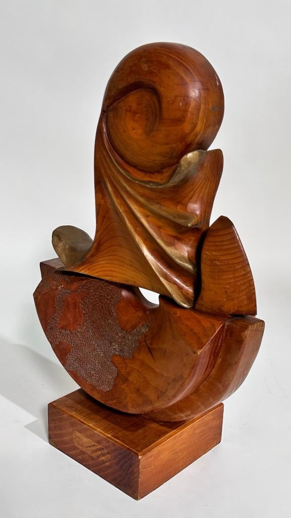 French 1960's Modernist Wood Sculpture