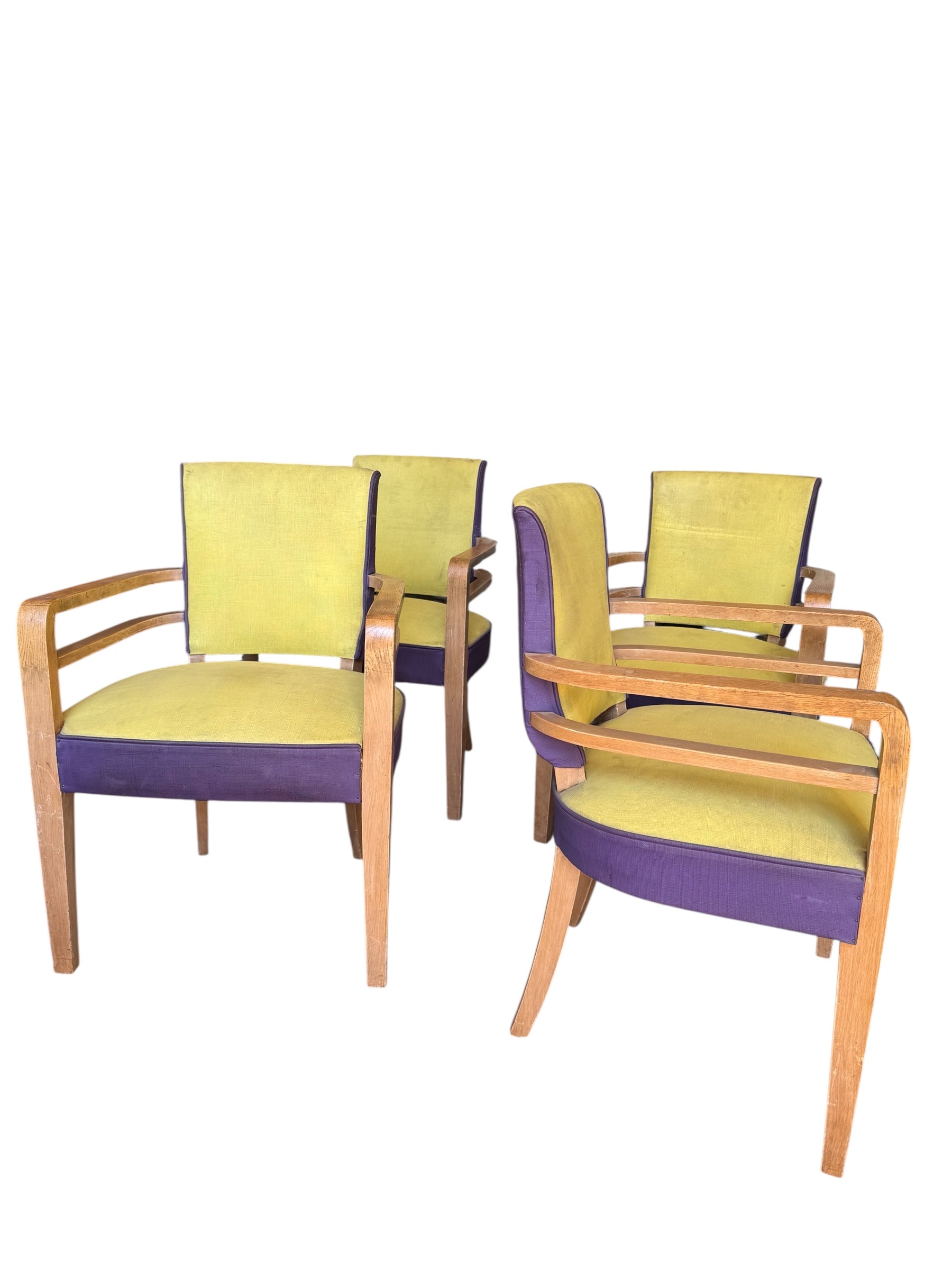 Ser of (4) French Art Deco Arm Chairs