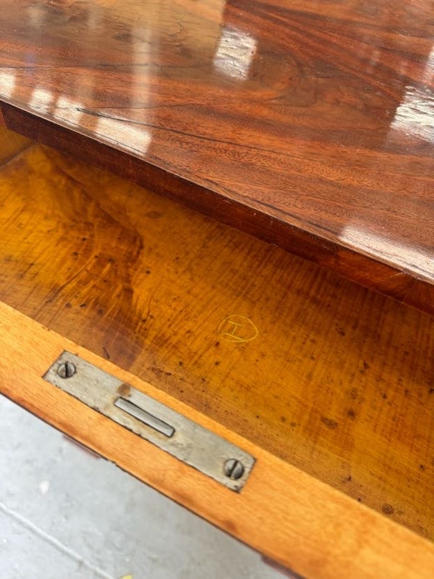 Danish 1910's Biedermeier Mahogany and Parcel Gilt Side Table