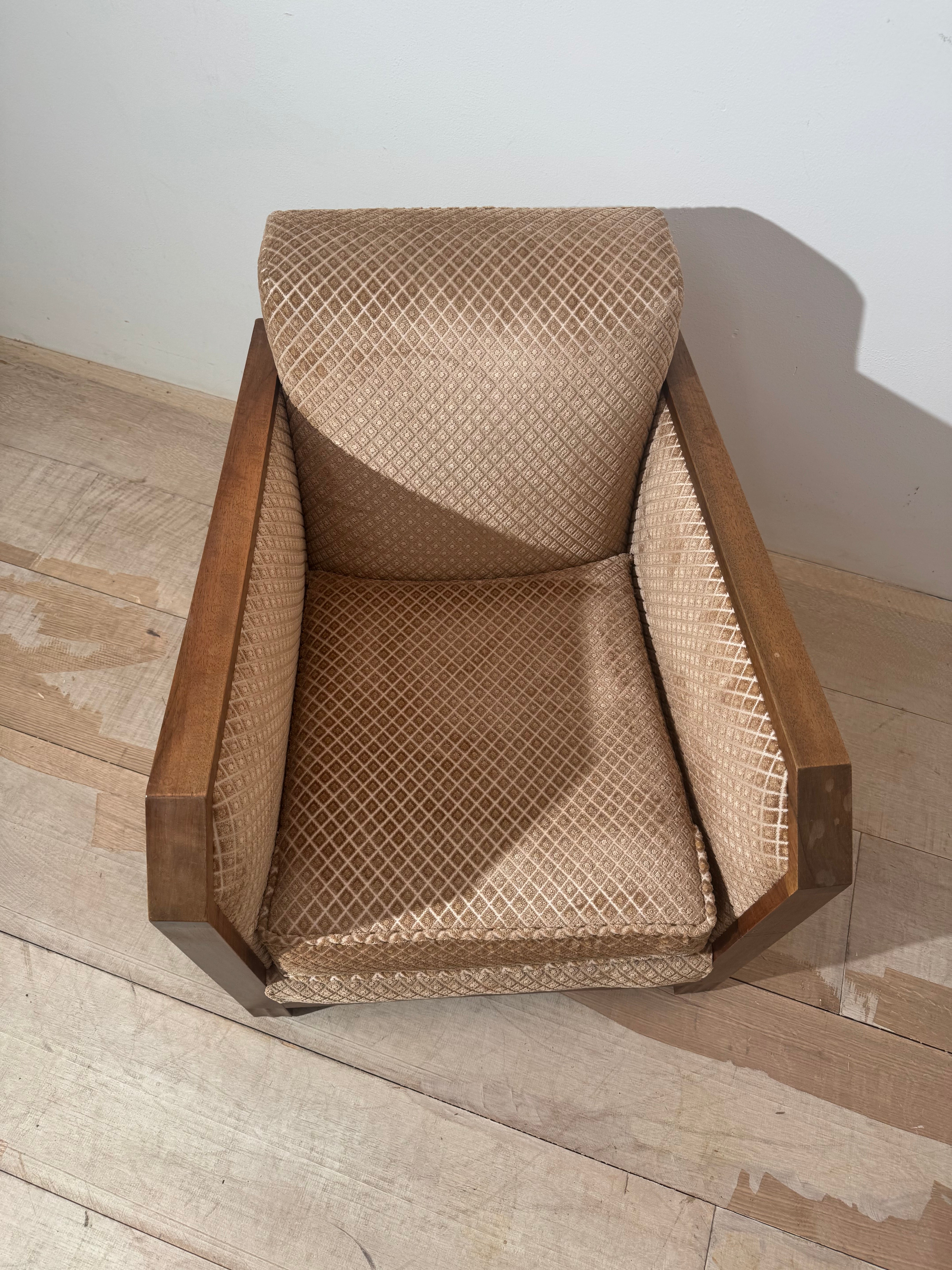 French 1940s Walnut Armchair