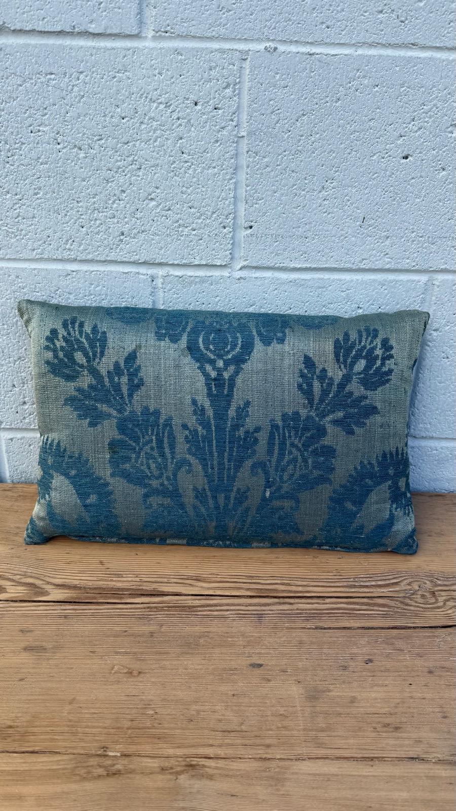 18th Century French Damask Textile Pillow