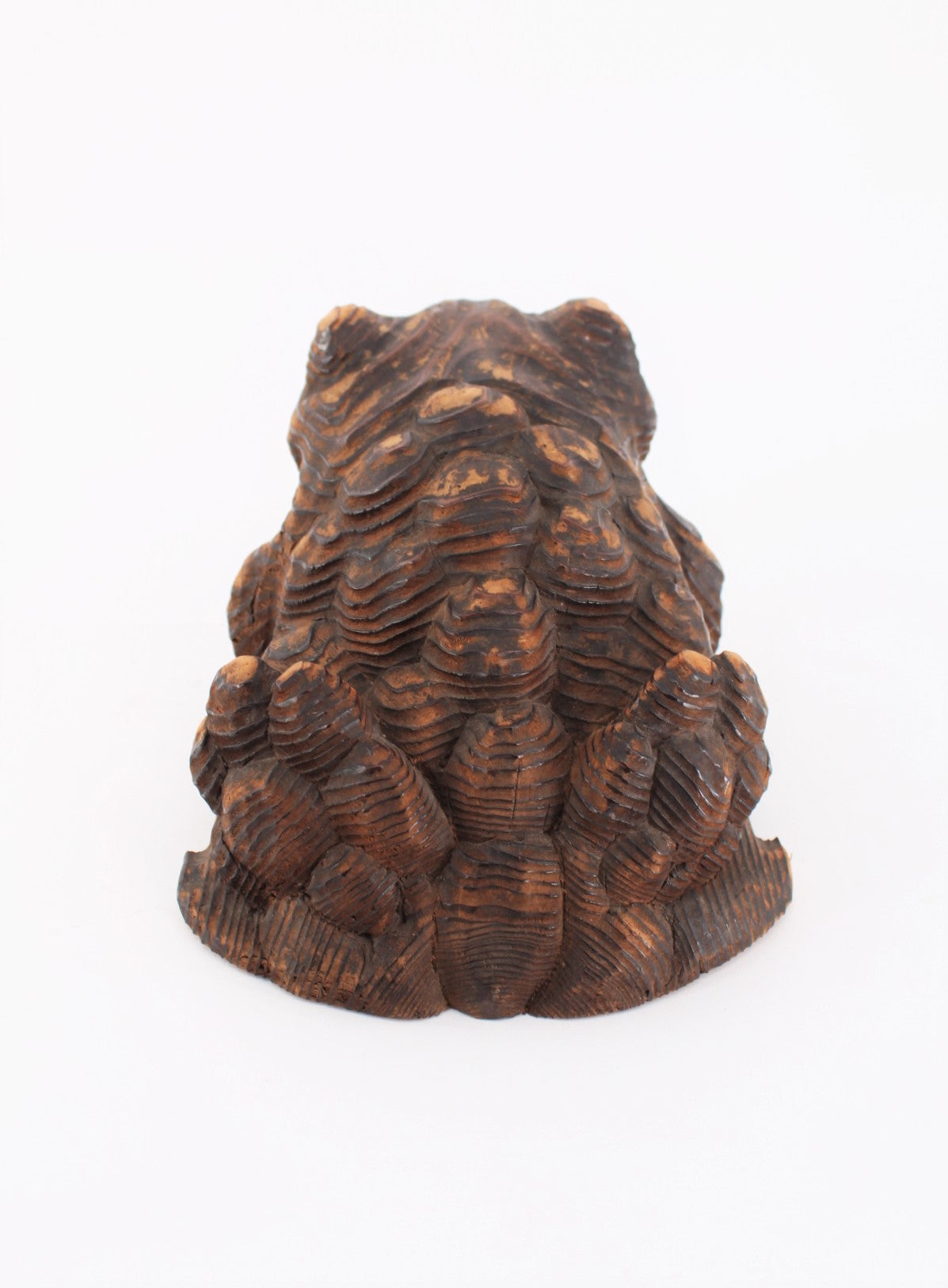 Japanese Mingei Carved Wood Frog