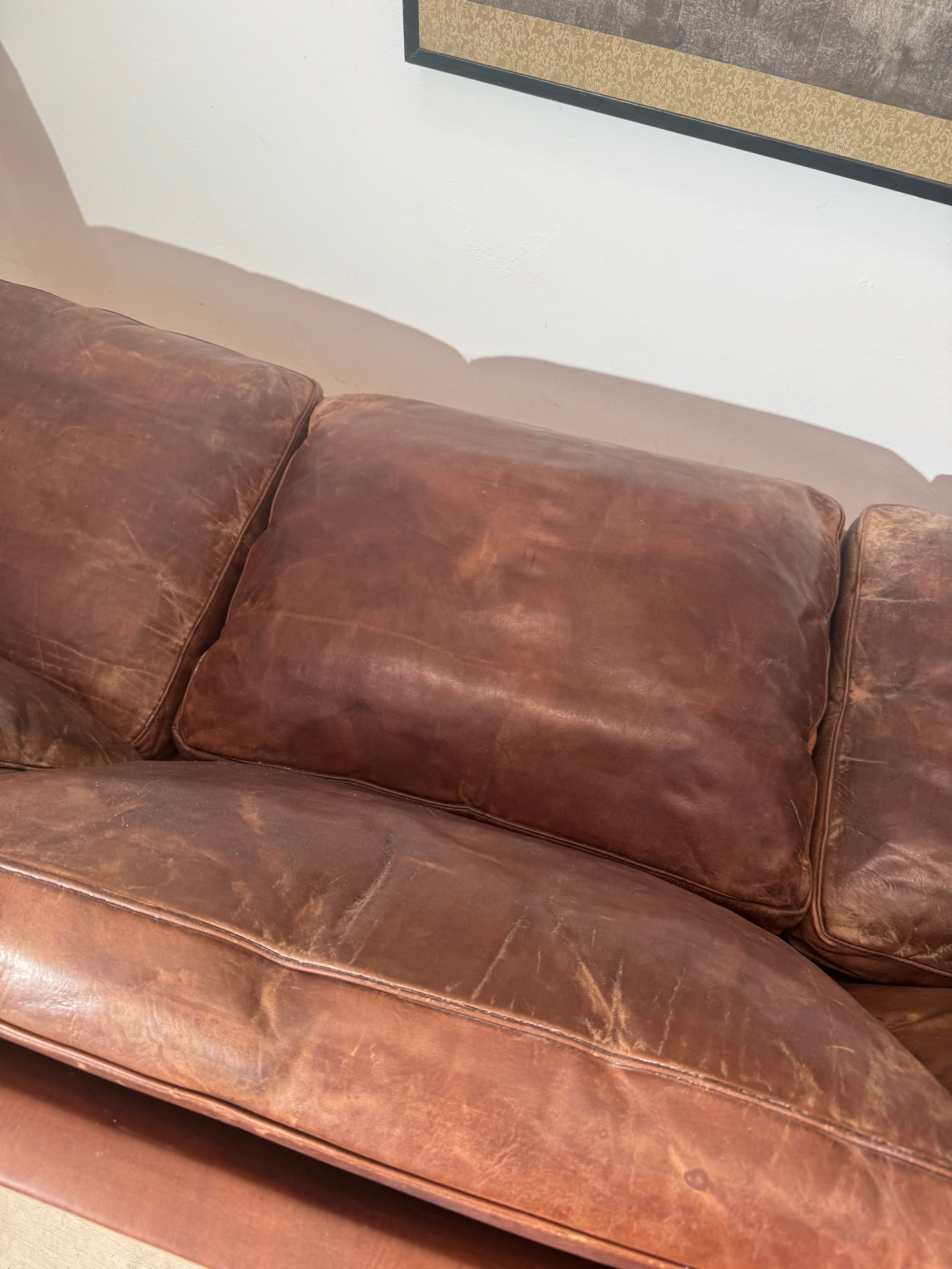 Orignal Fabulous Chocolate Brown Leather Sofa
