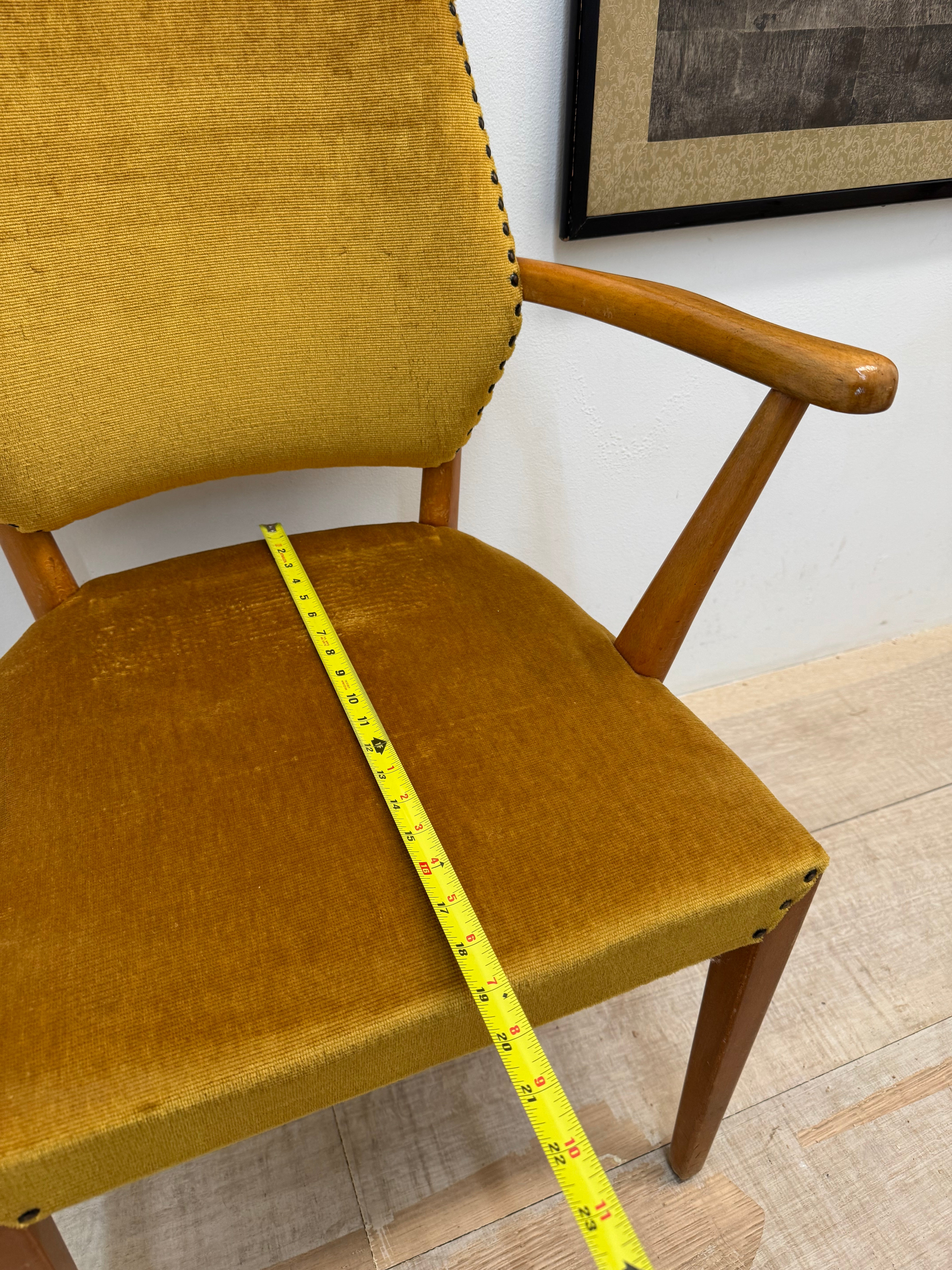 Pair Swedish Grace Armchairs in Original Fabric