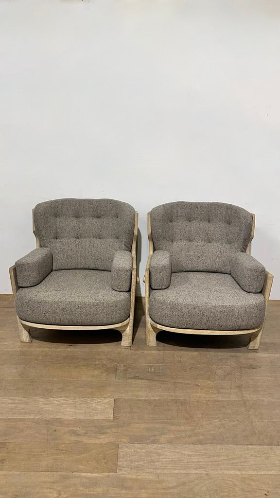 Pair of Rare Guillerme & Chambron Arm Chairs