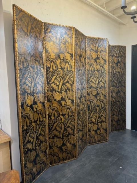 Fantastic 19th Century English Leather Screen