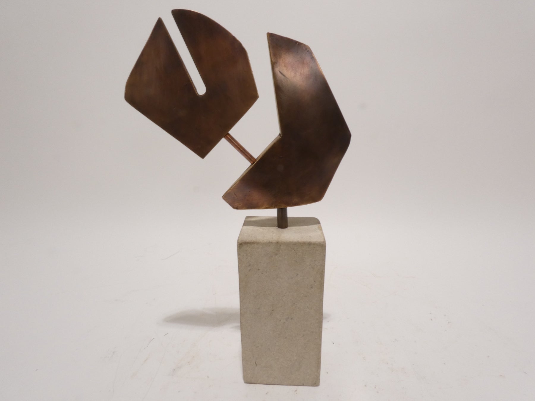 Limited Edition Hammered Bronze and Stone Sculpture