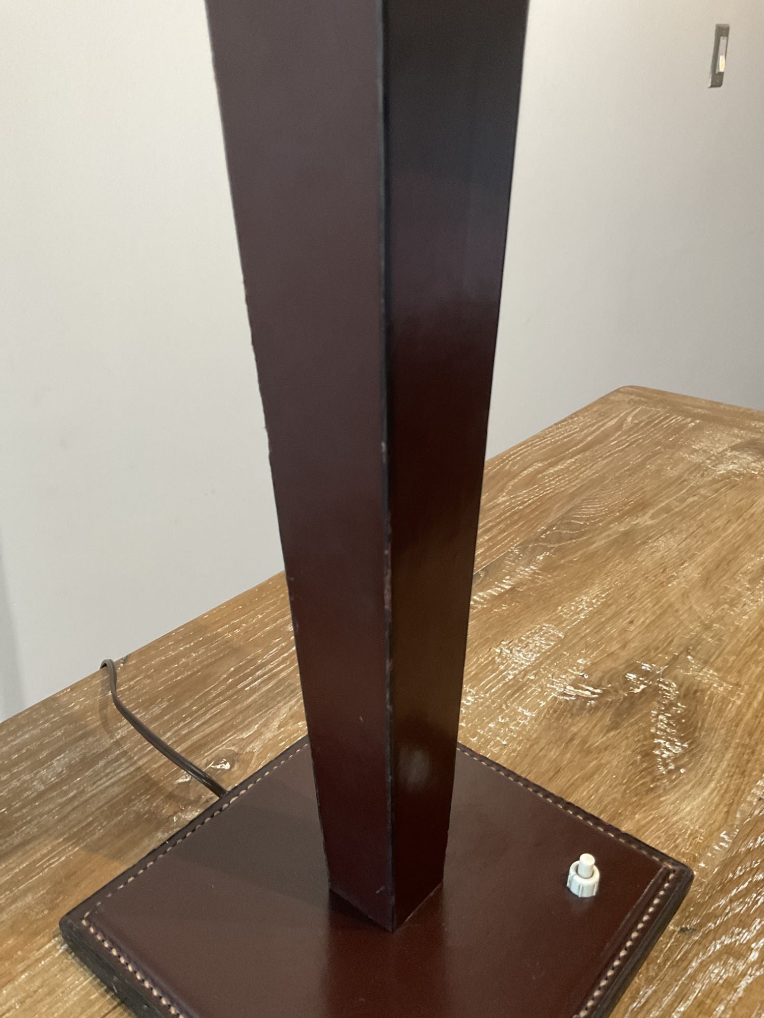 French Deco Leather Lamp