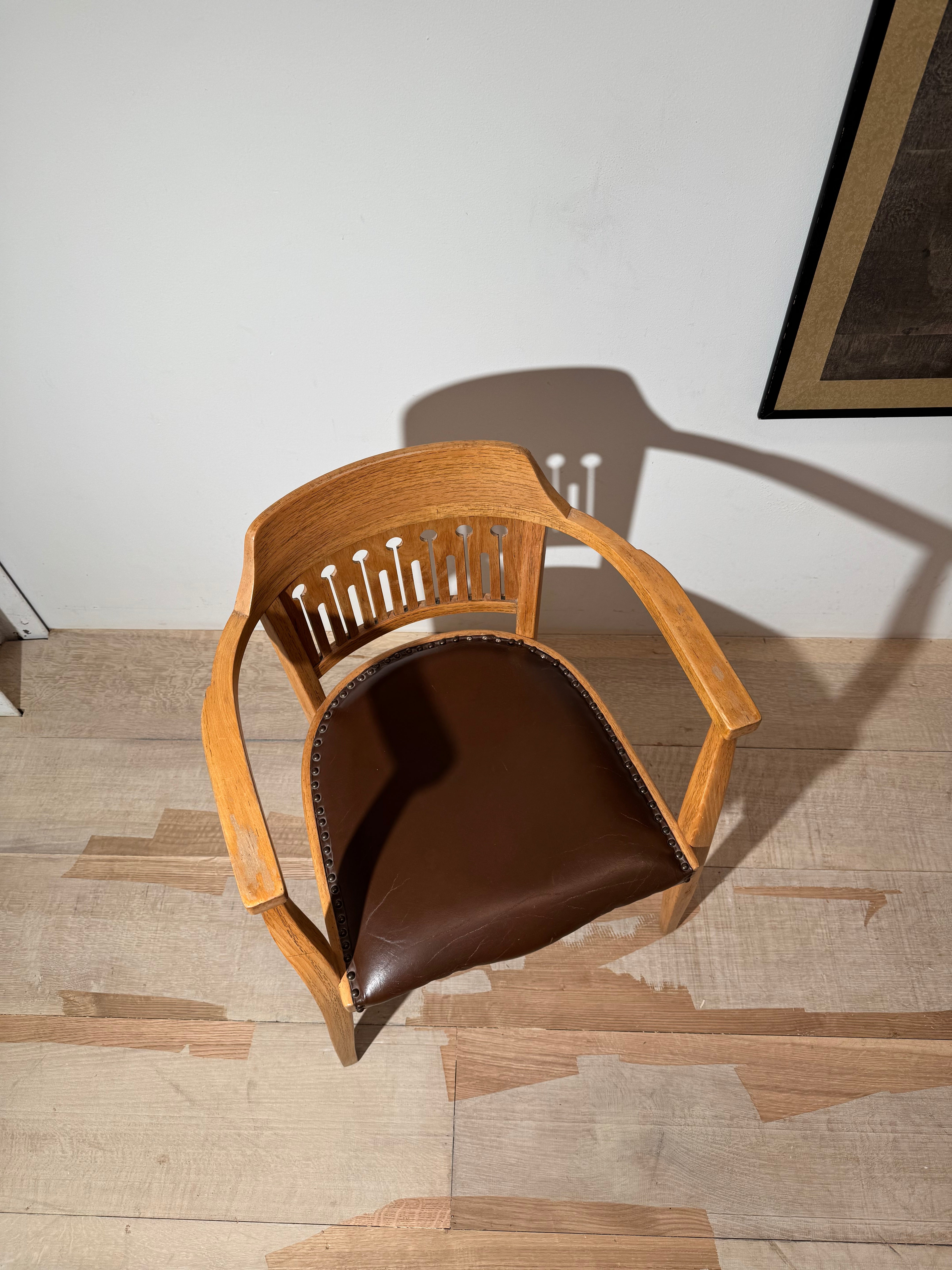 Pair of Oak Austrian Secessionist Armchairs