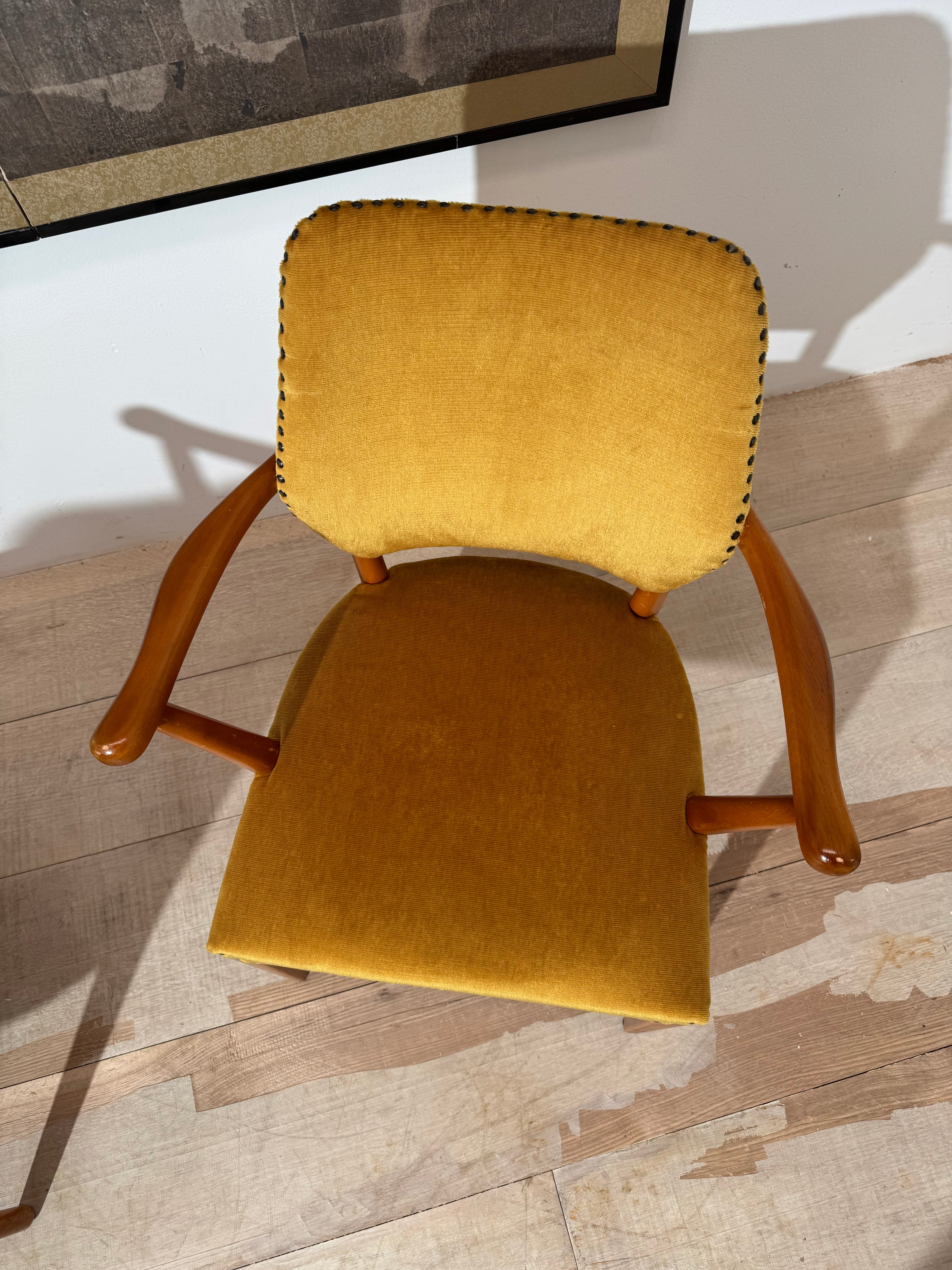 Pair Swedish Grace Armchairs in Original Fabric