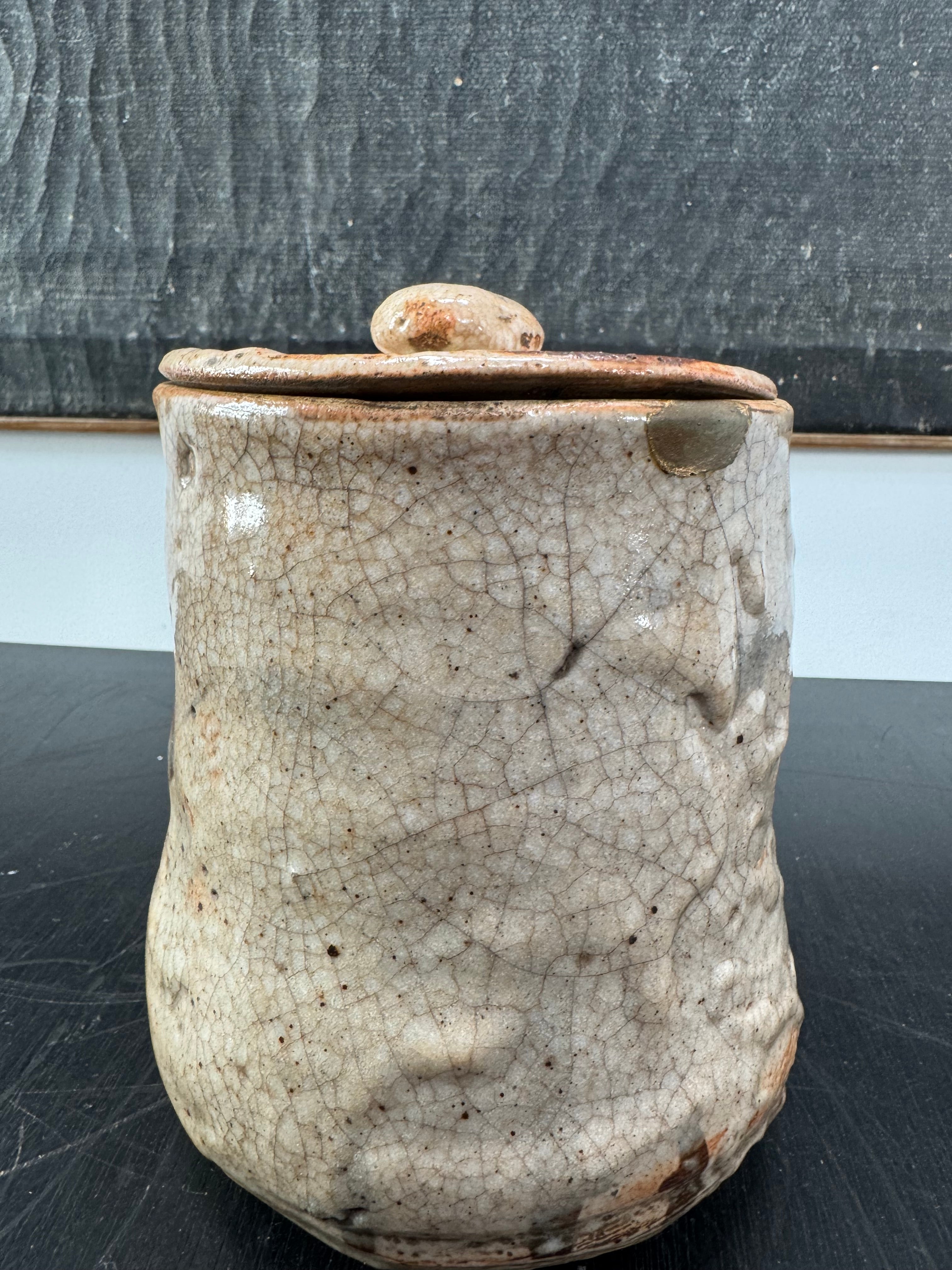 Antique Japanese Hagi Ware Mizusashi (water jar)