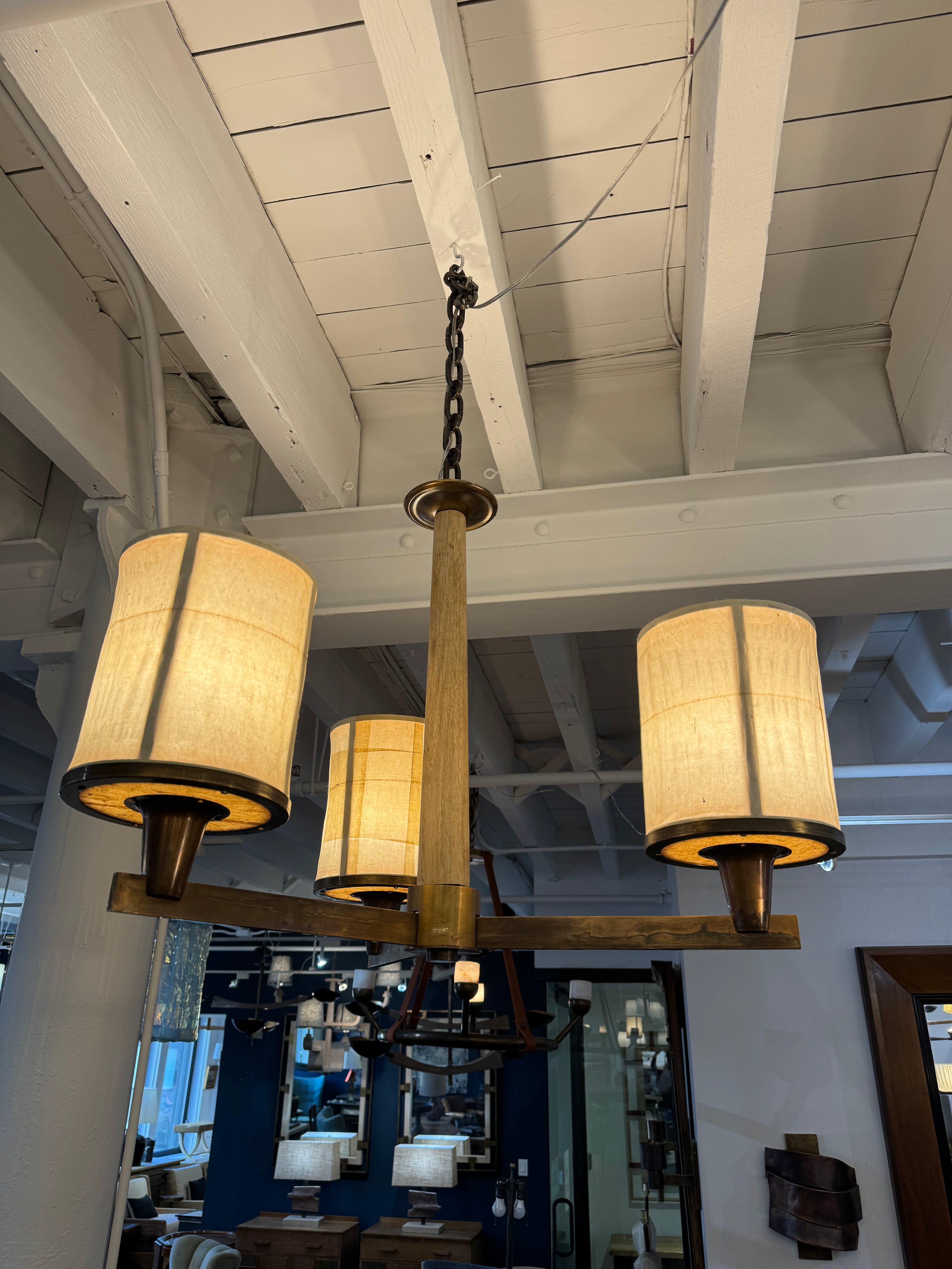 Limited Edition Three Light Bronze Chandelier