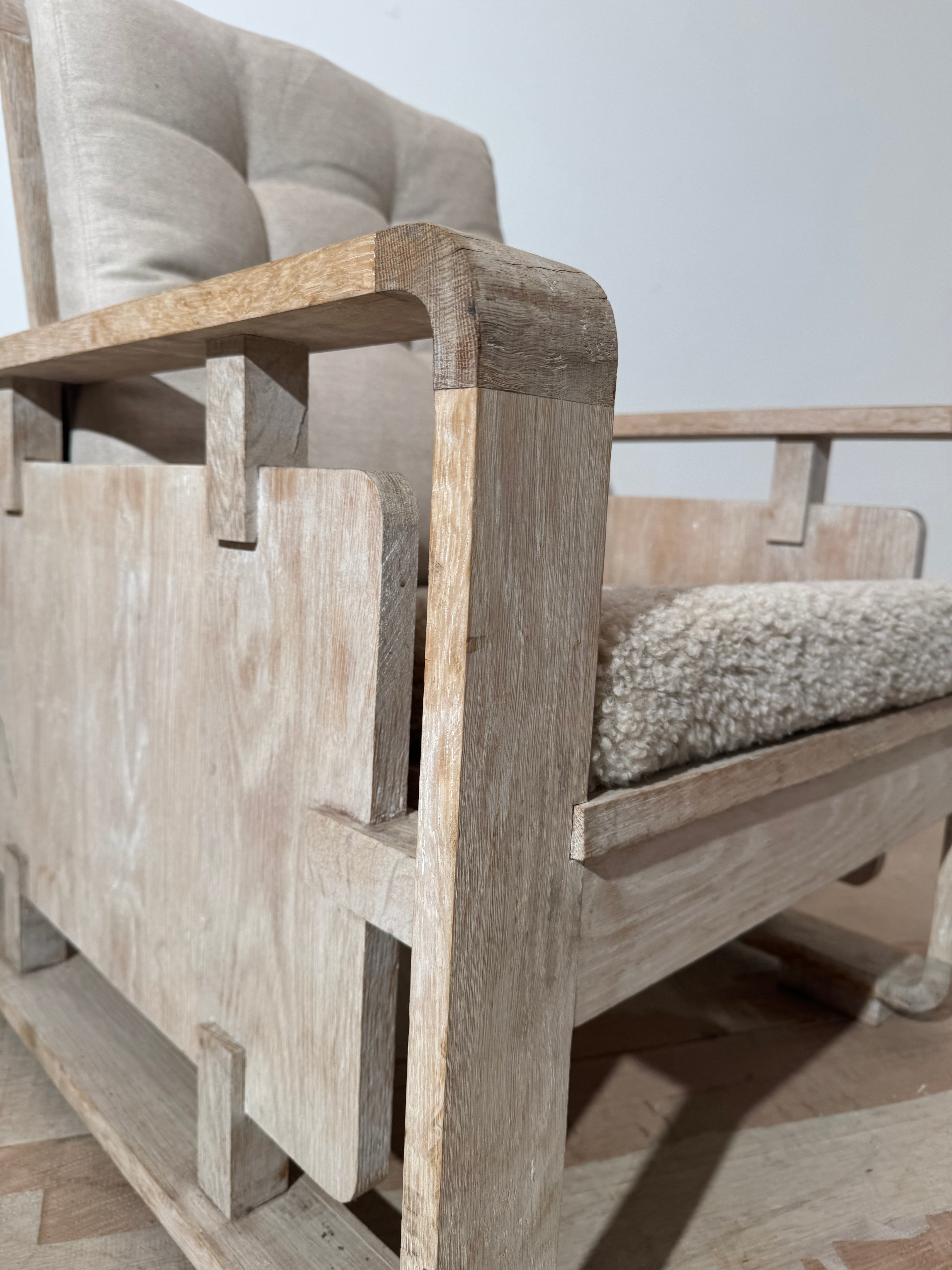 Vintage White Oak Armchair