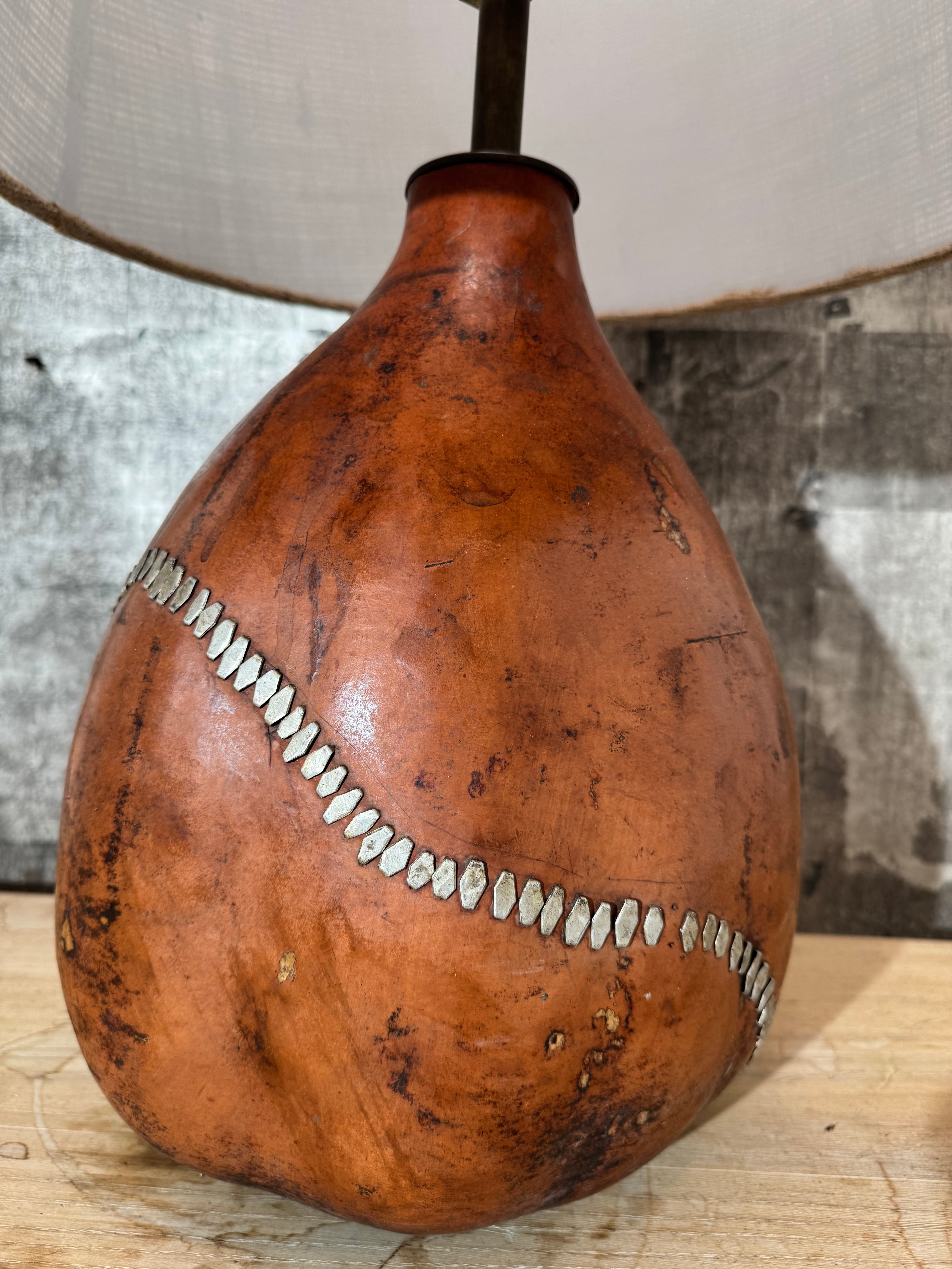 Vintage Gourd Lamp With Repair