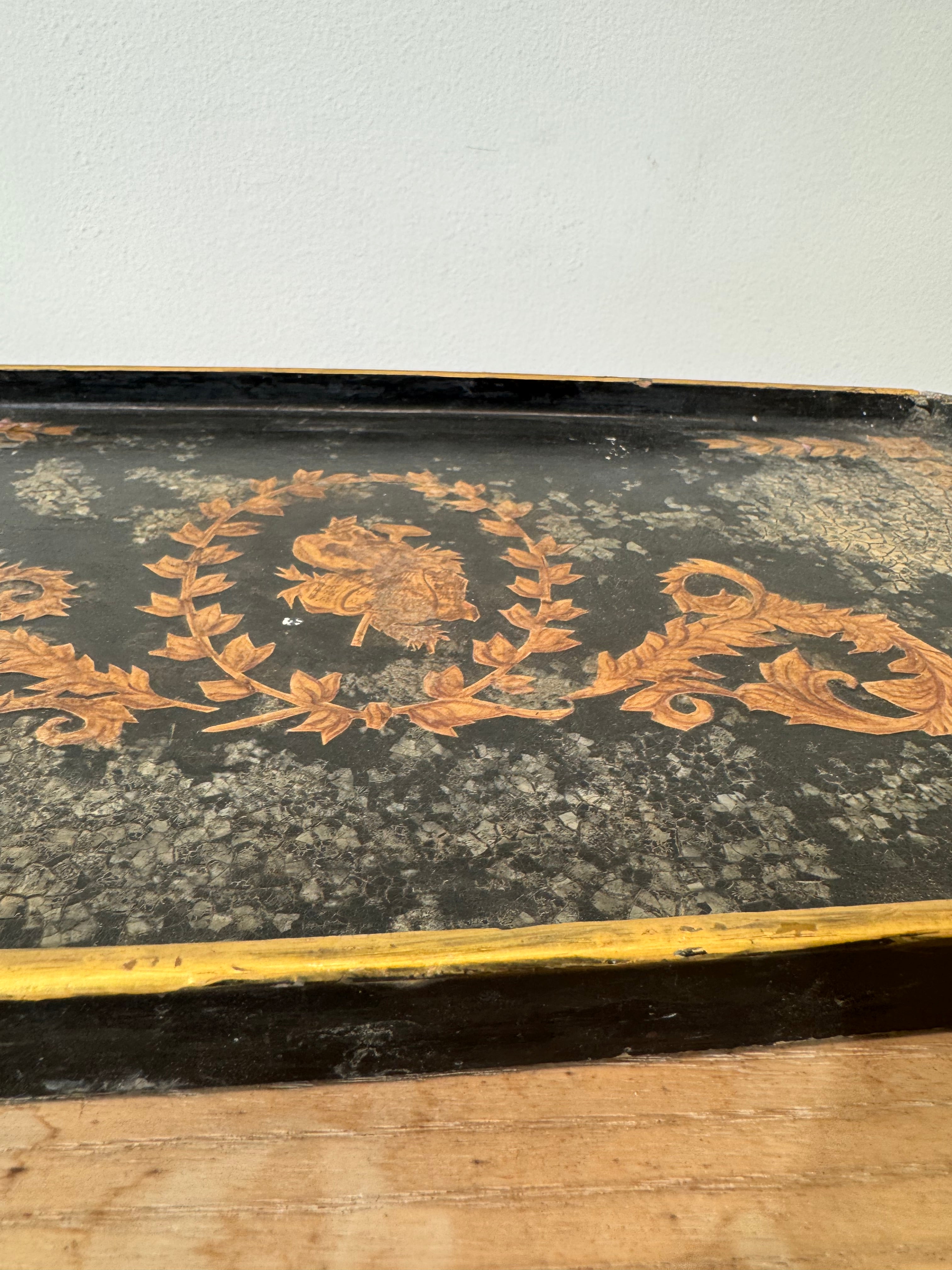 Vintage English Paper Mache Tray