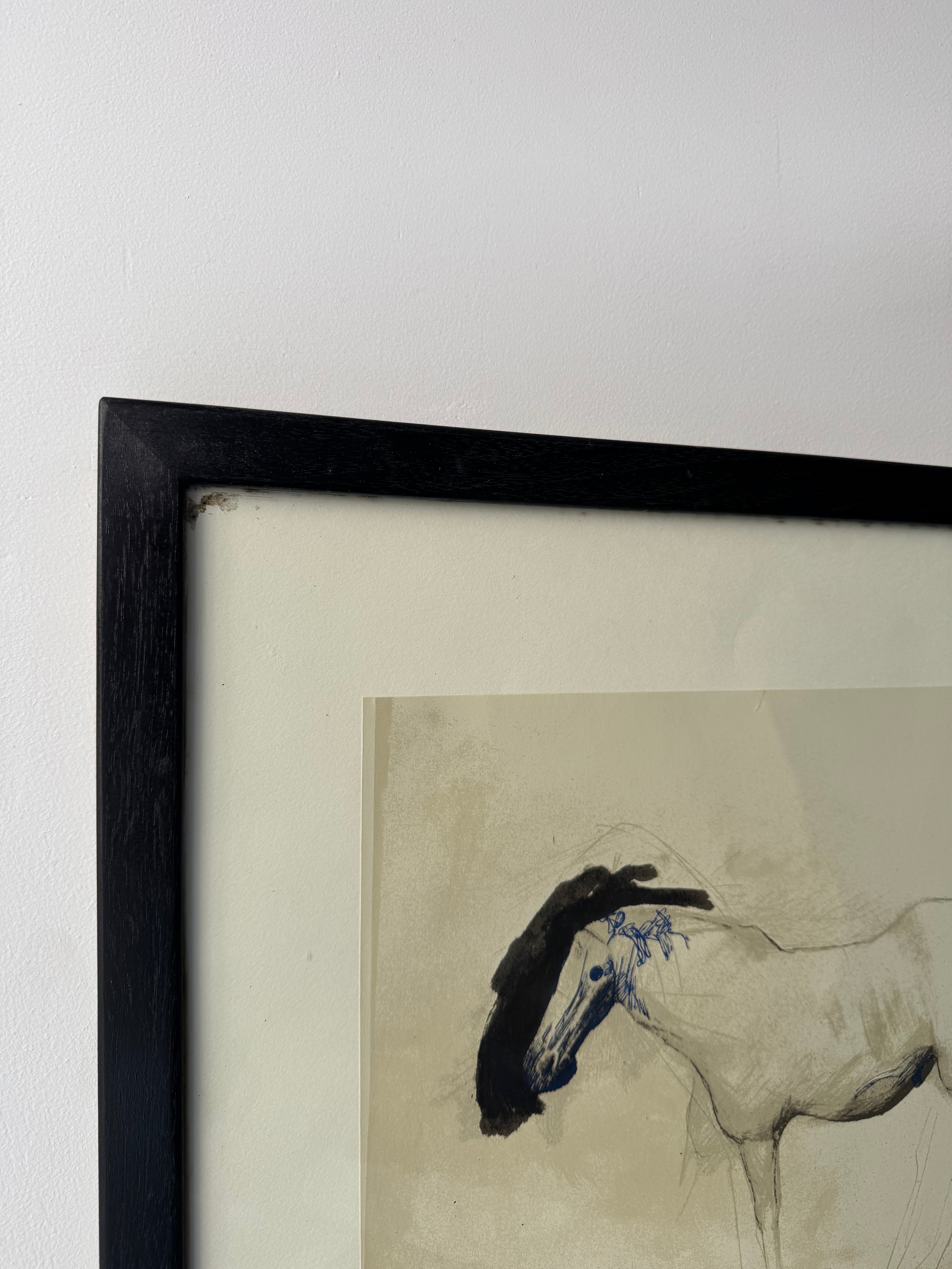 Vintage Italian Modernist Print of Horse