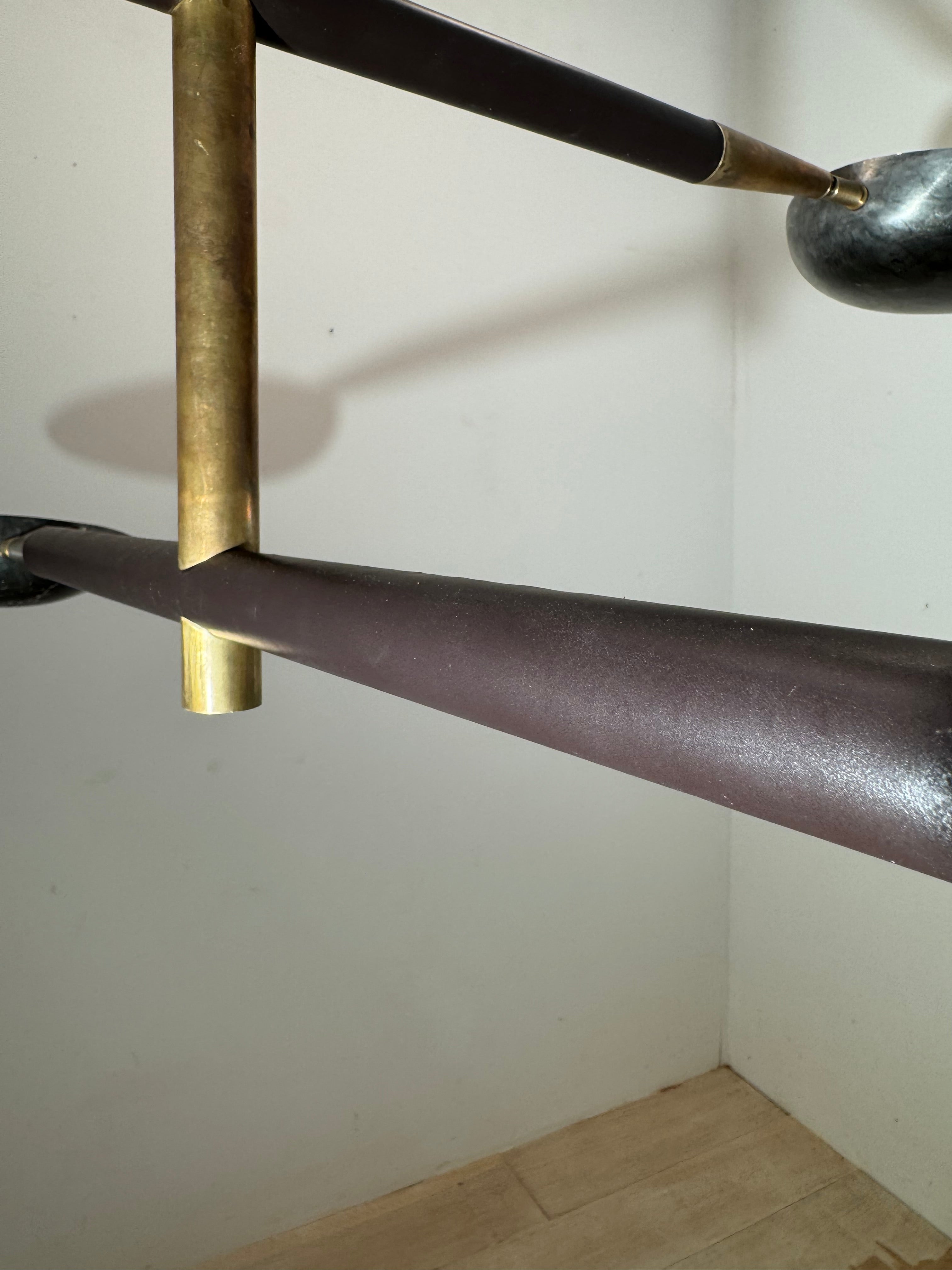 Lucca Studio Renata Chandelier in Leather & Bronze