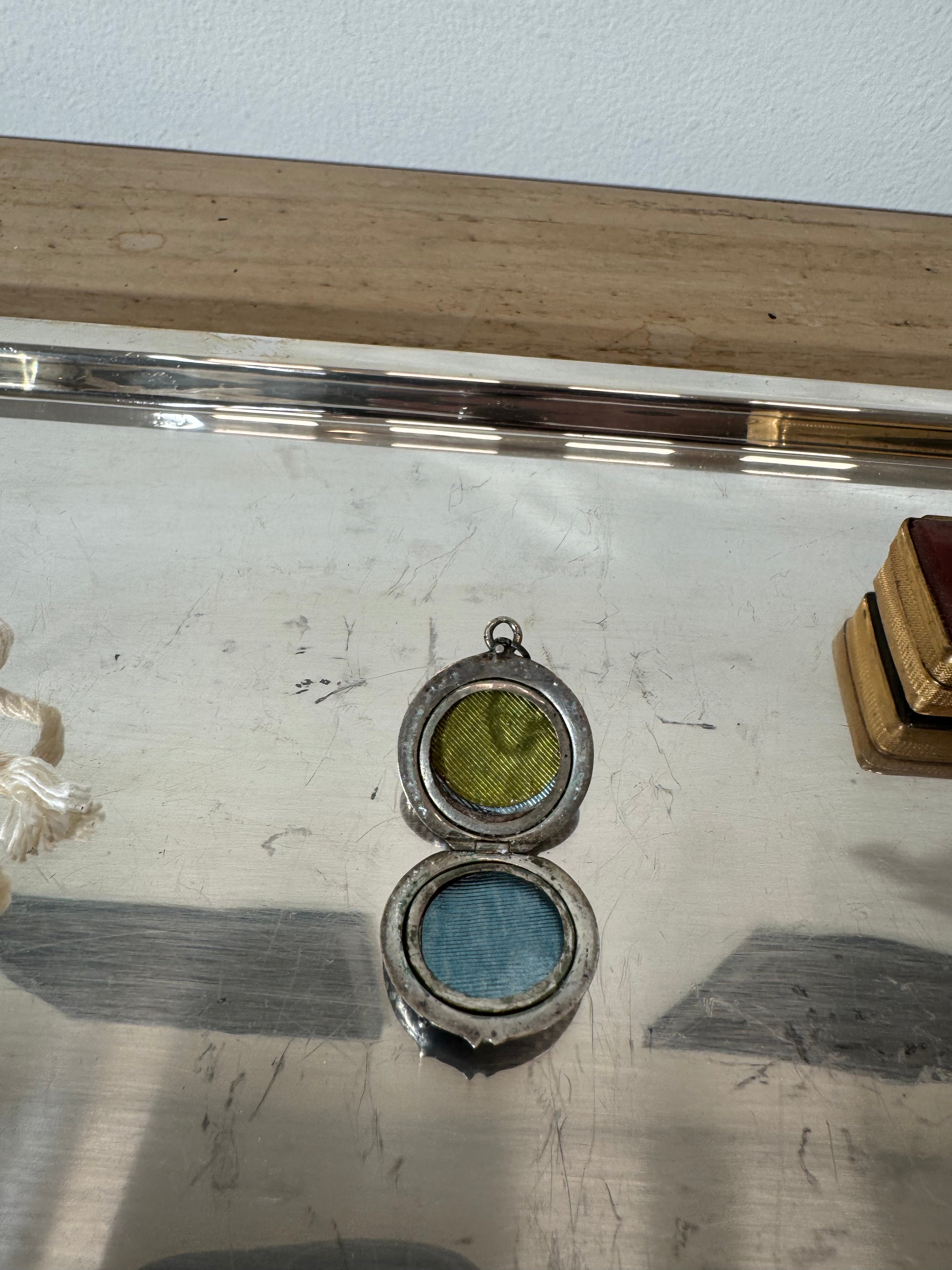 Antique Sterling Silver Niello Horseshoe Locket