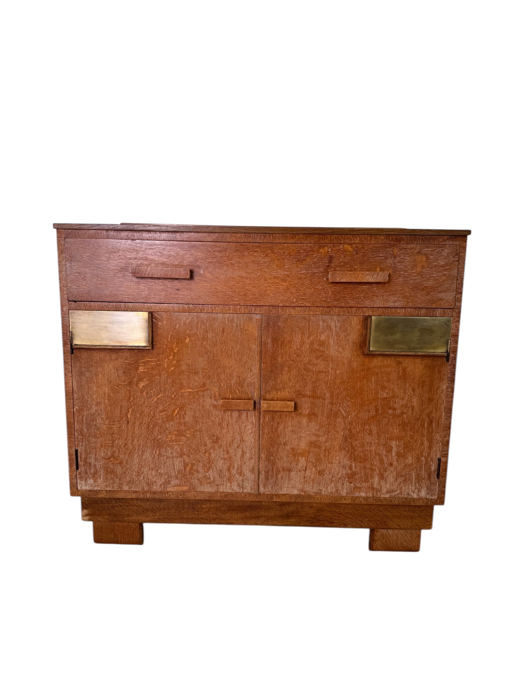Circa 1900 Bleached Oak Cabinet