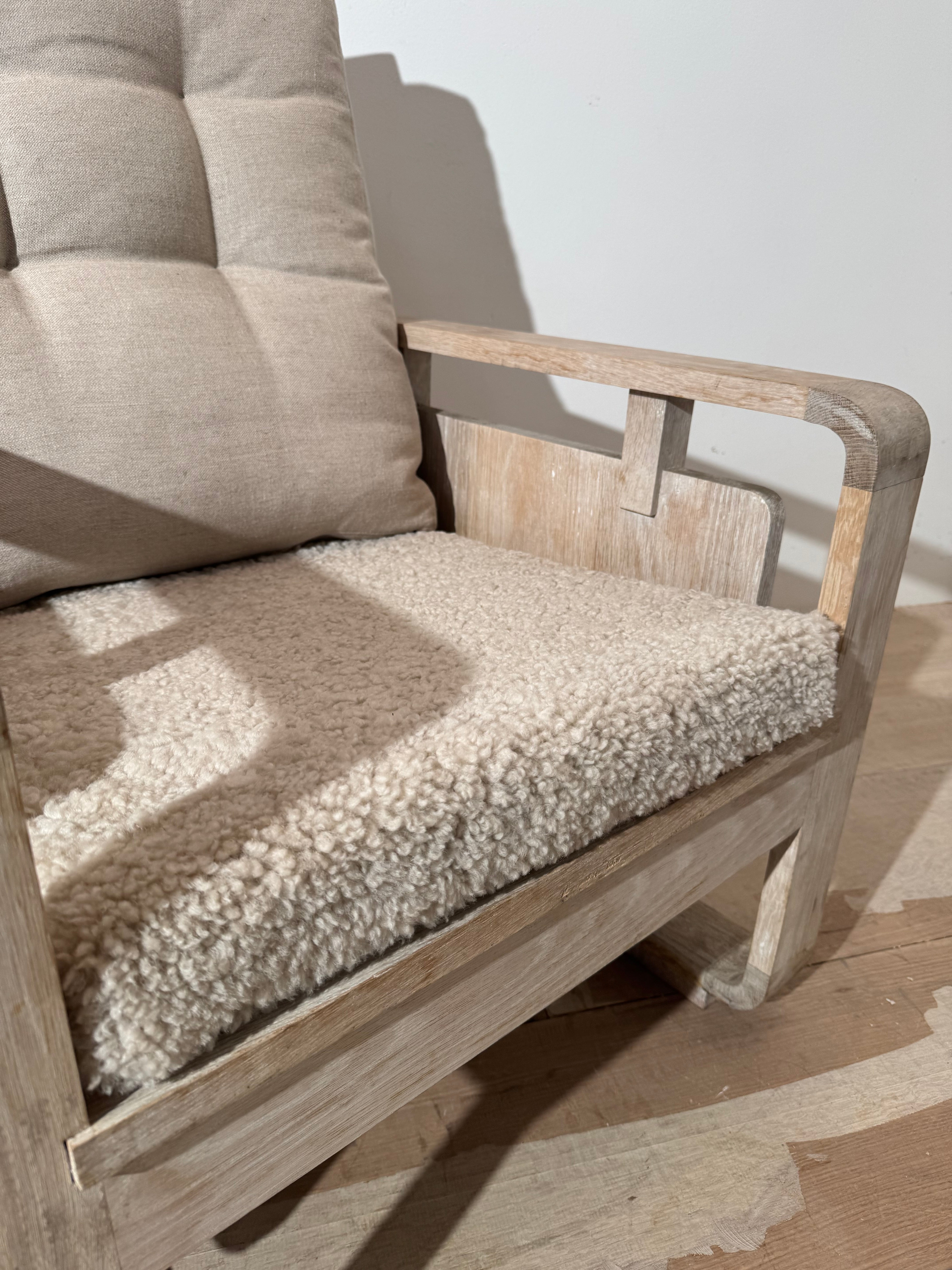 Vintage White Oak Armchair