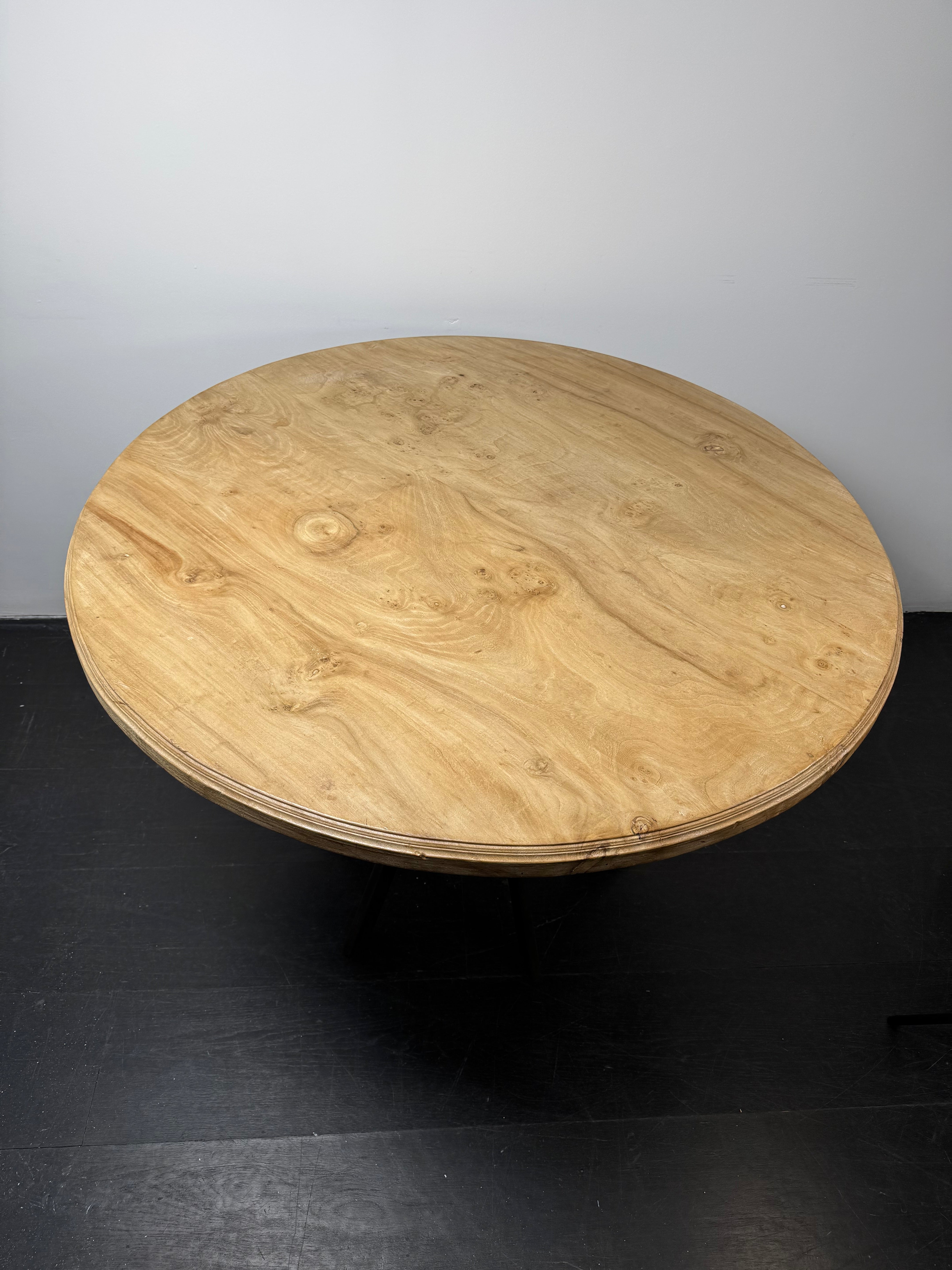 Limited Edition Burl Sycamore & Oxidized Metal Center Table