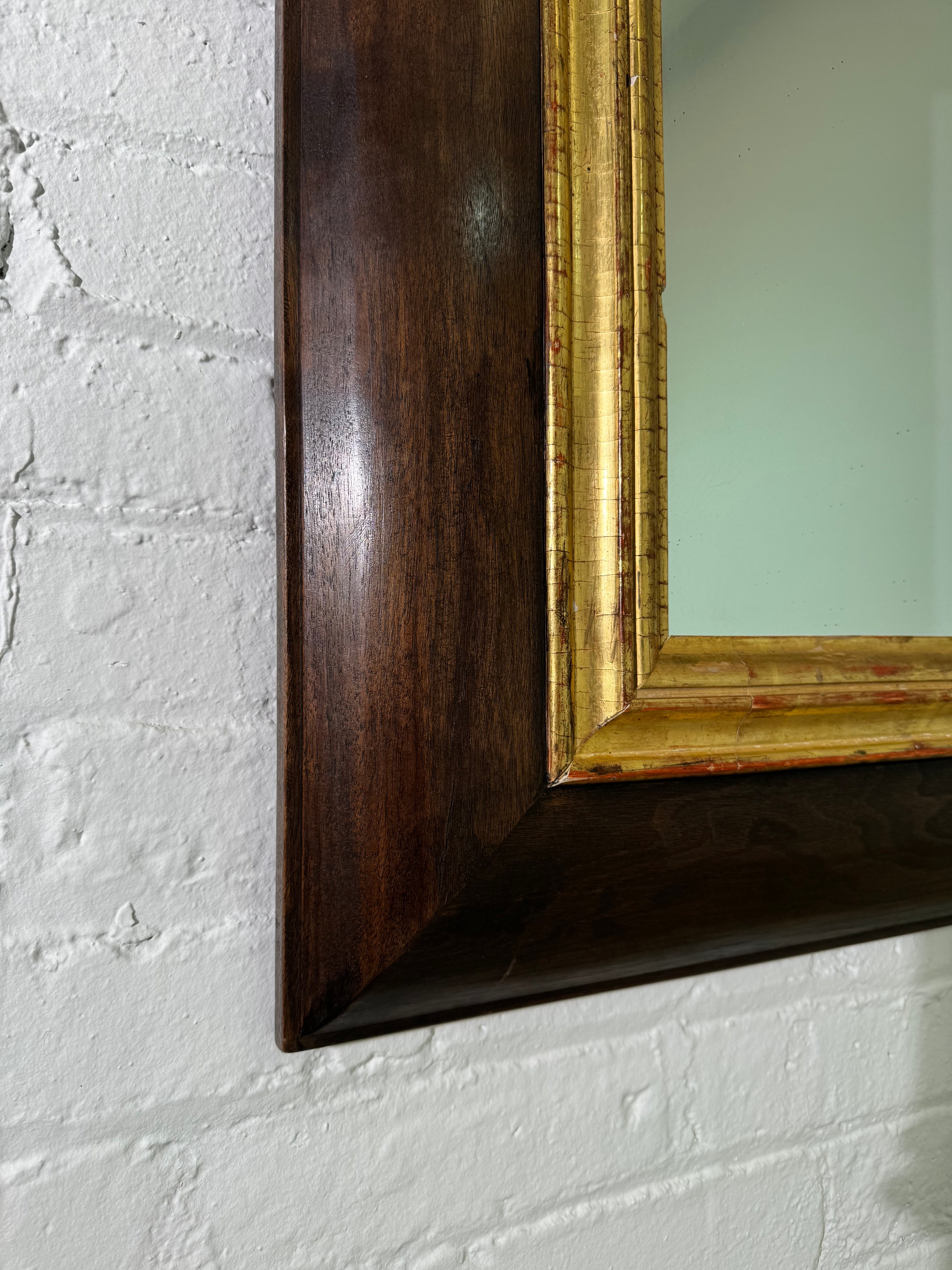 Limited Edition Walnut and 18th Century Gilt Wood Mirror