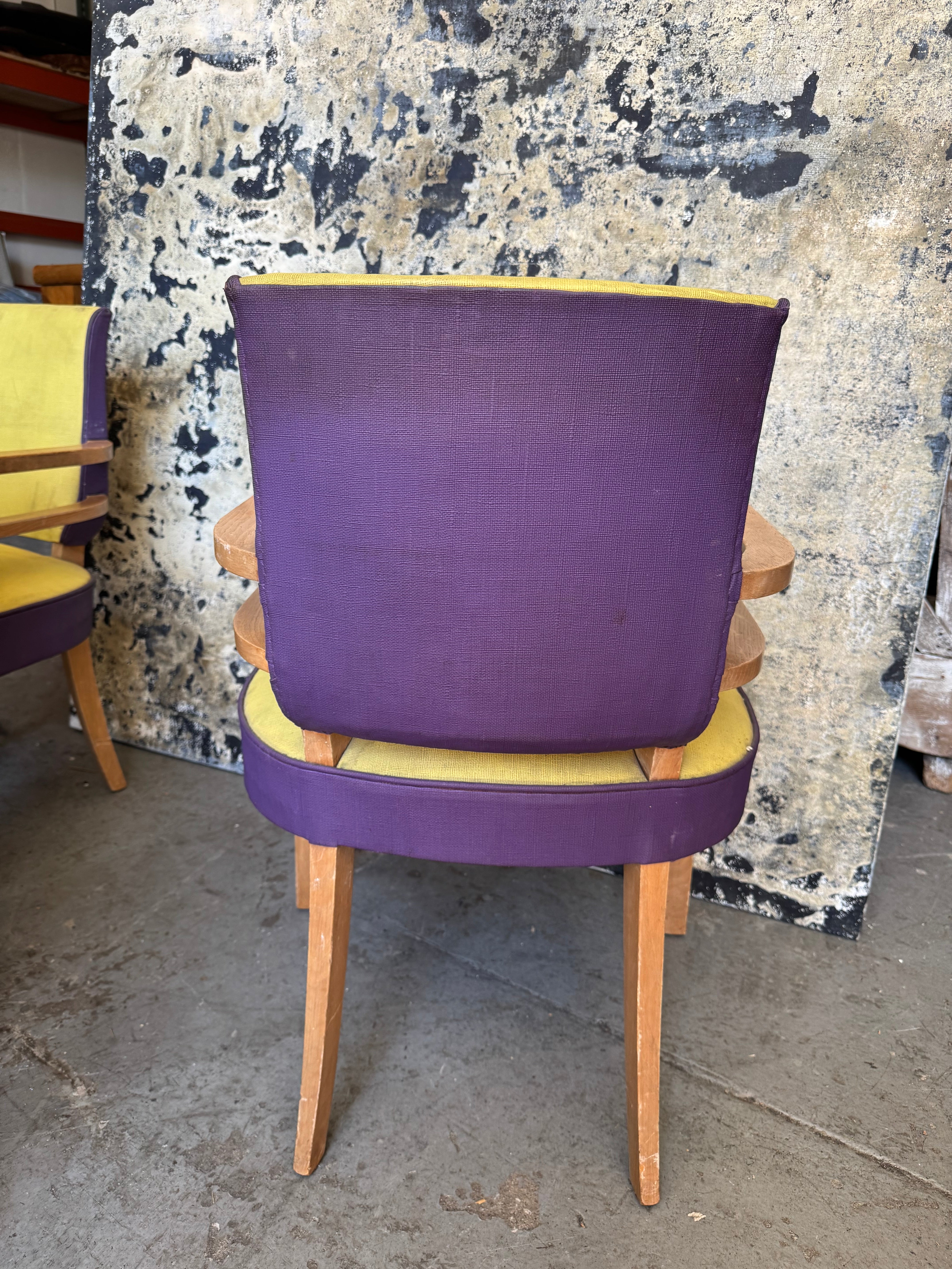 Ser of (4) French Art Deco Arm Chairs