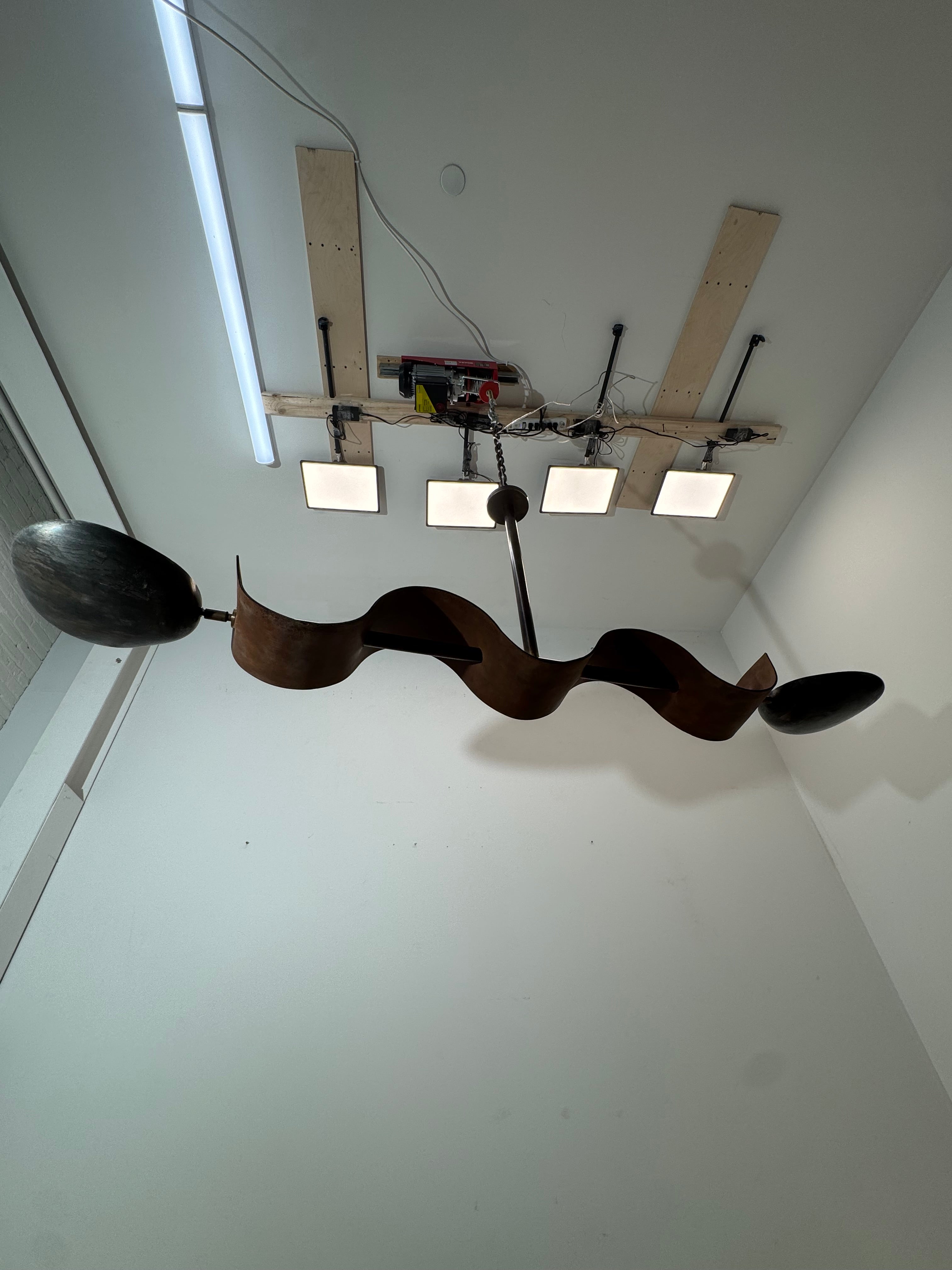 Lucca Studio Parker Leather and Bronze Chandelier