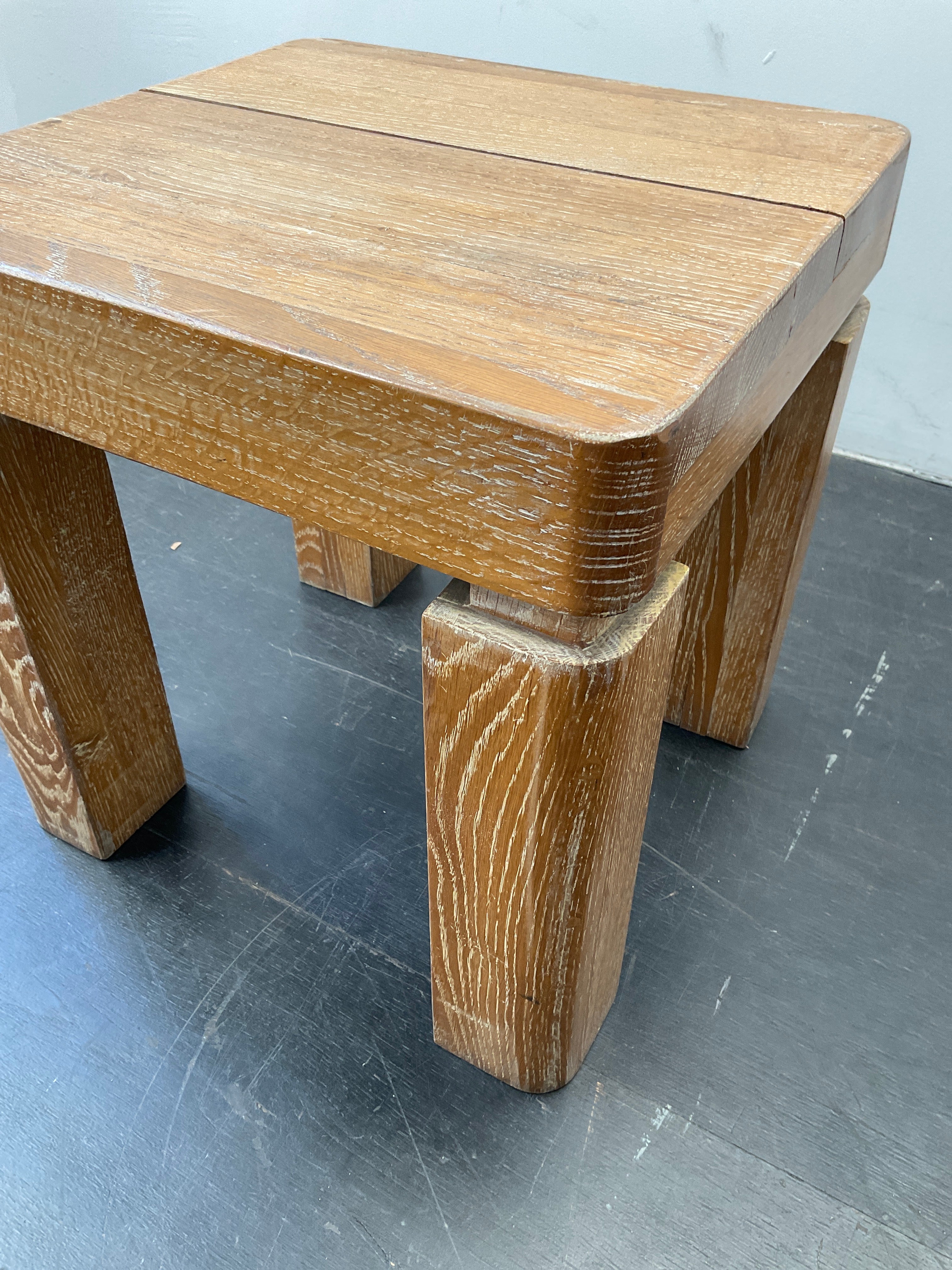 French Cerused Oak Table/stool