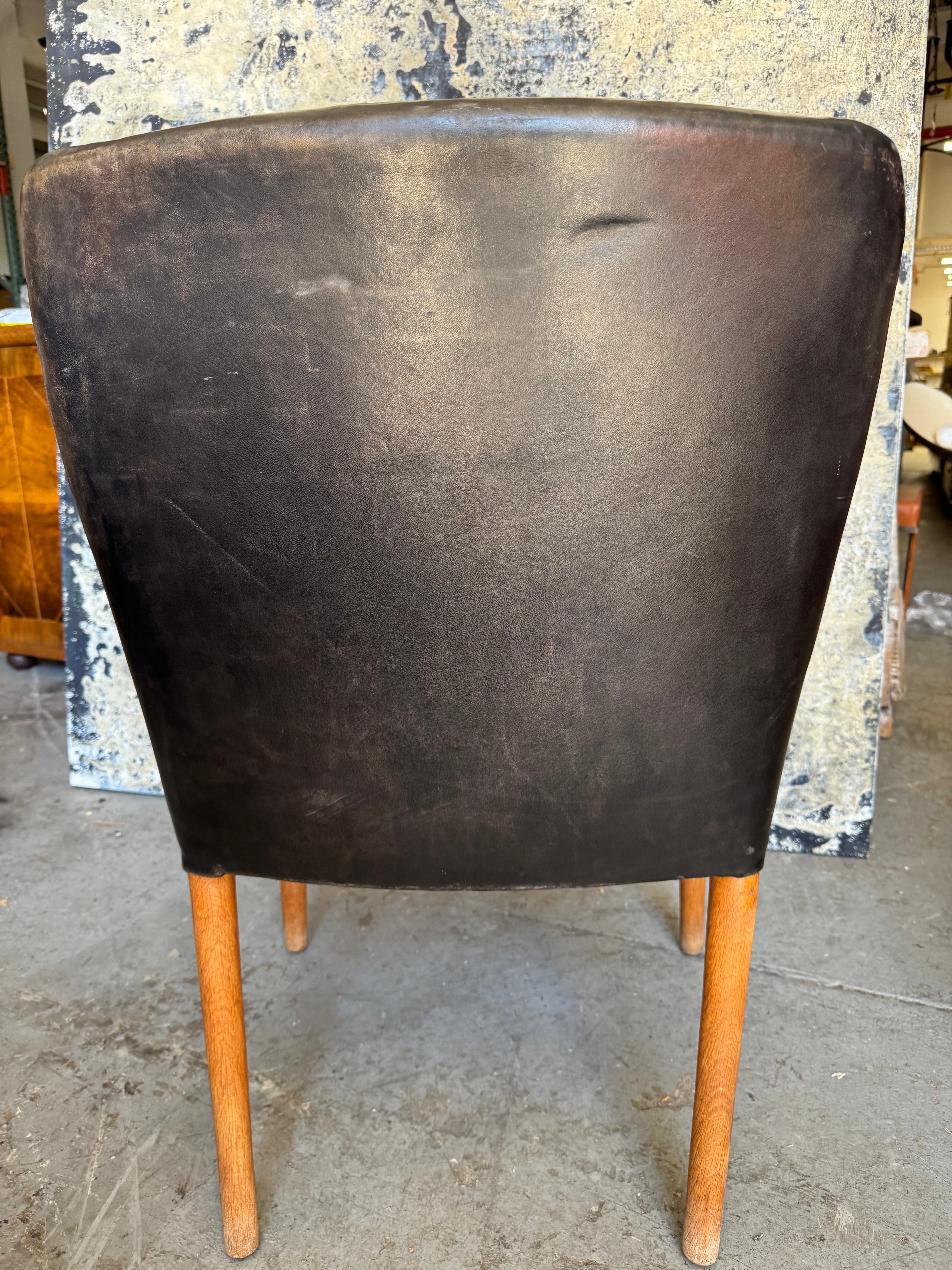 Single Danish Leather Arm Chair