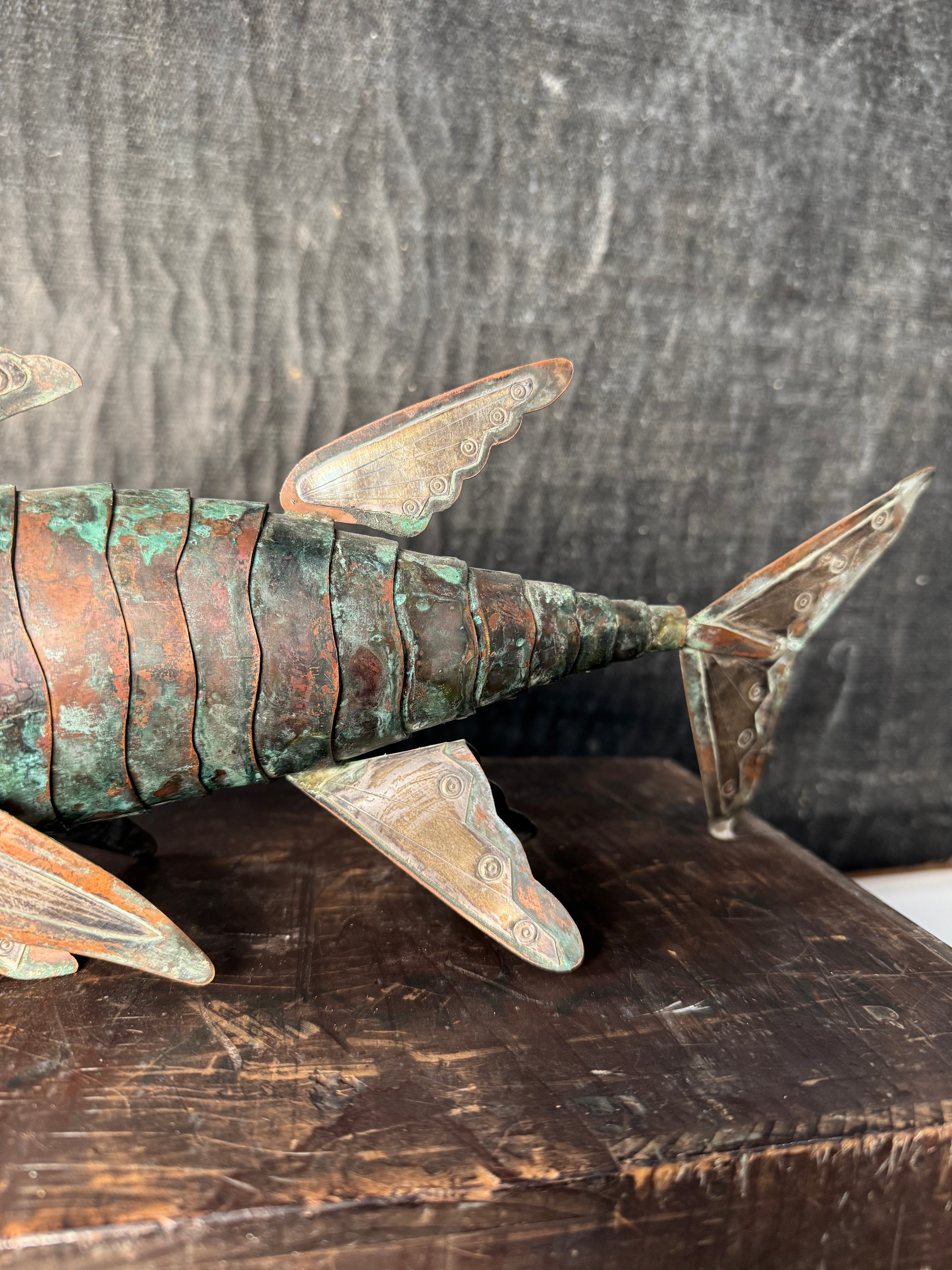 Fine Copper & Silver Fish Sculpture