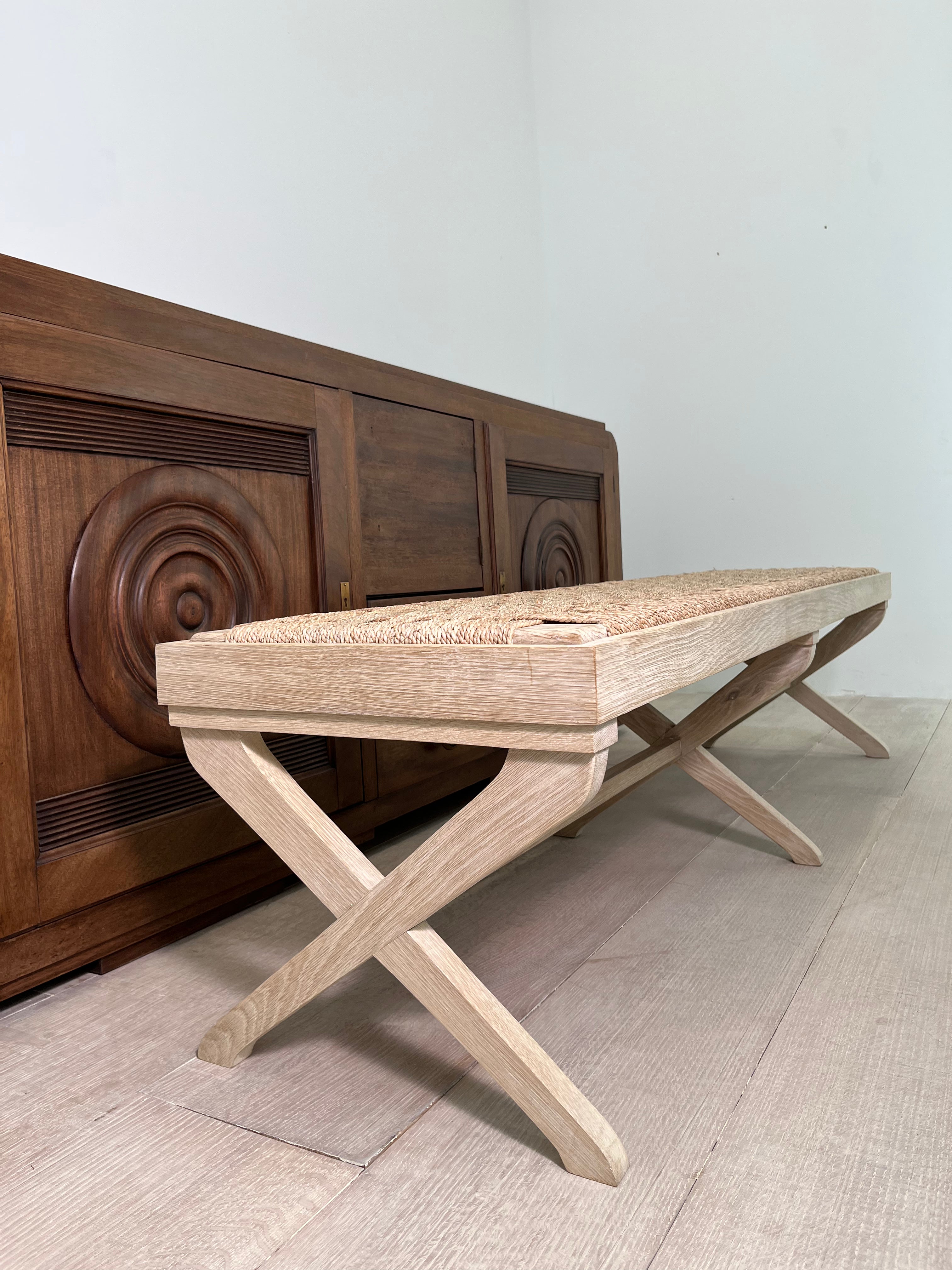 Limited Edition Oak and Rope Bench