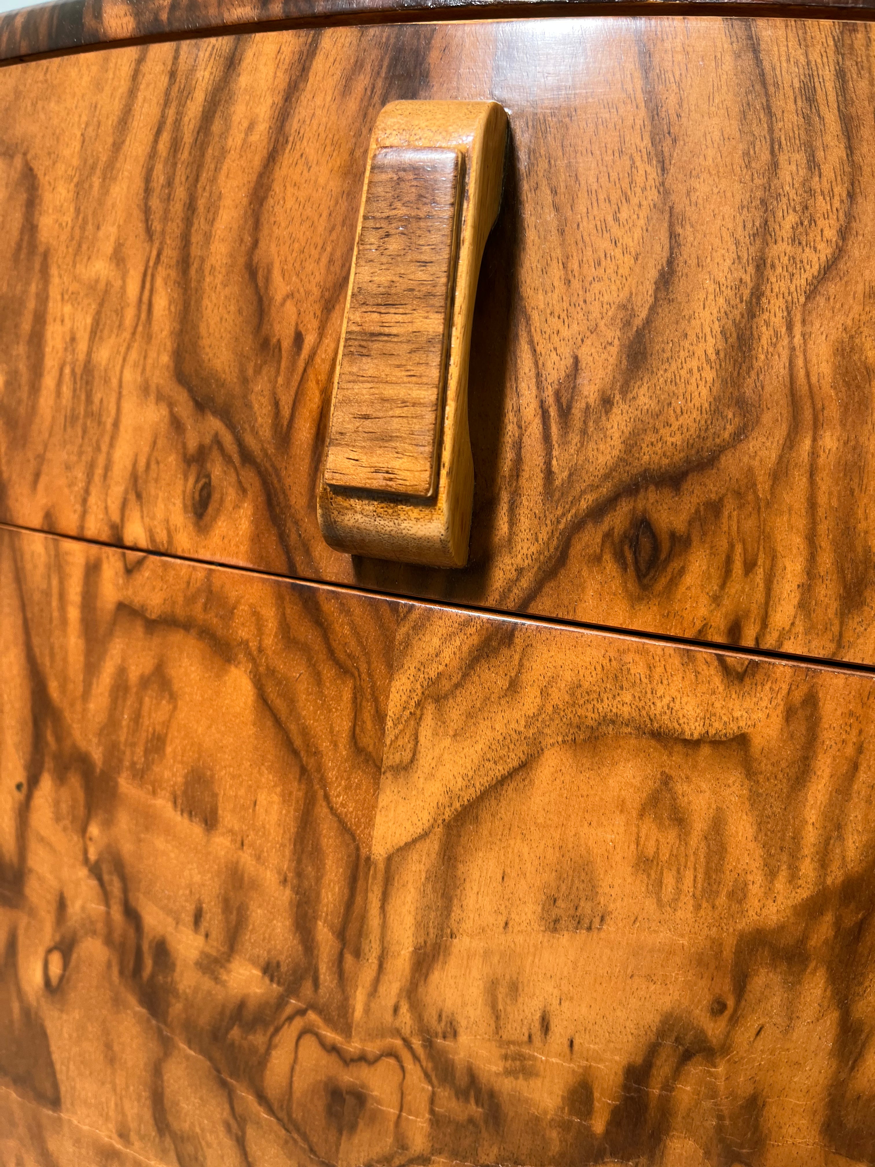 Pair of French Burl Wood Nightstands