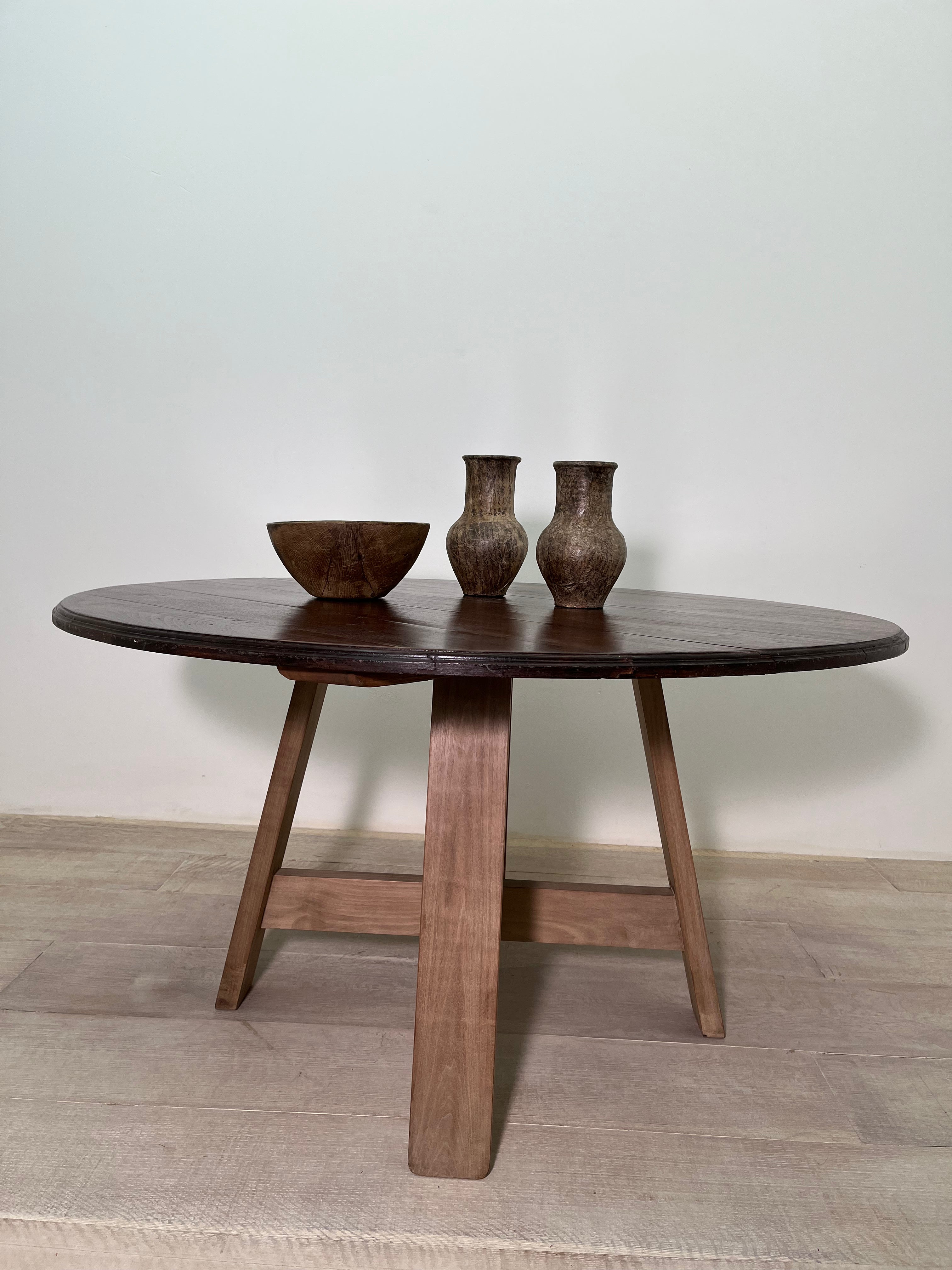 Belgian 18th Century Walnut Top Dining Table