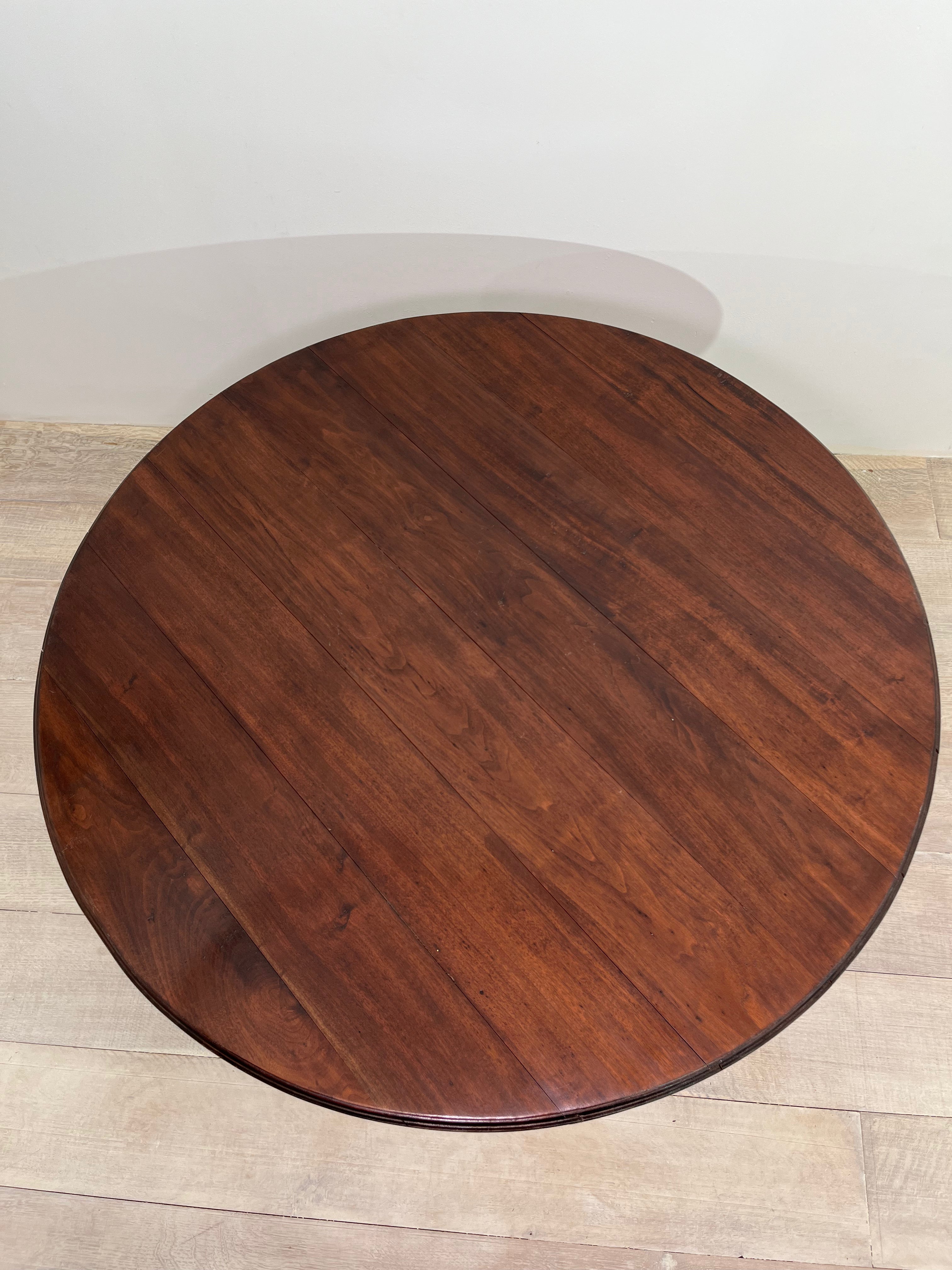 Belgian 18th Century Walnut Top Dining Table