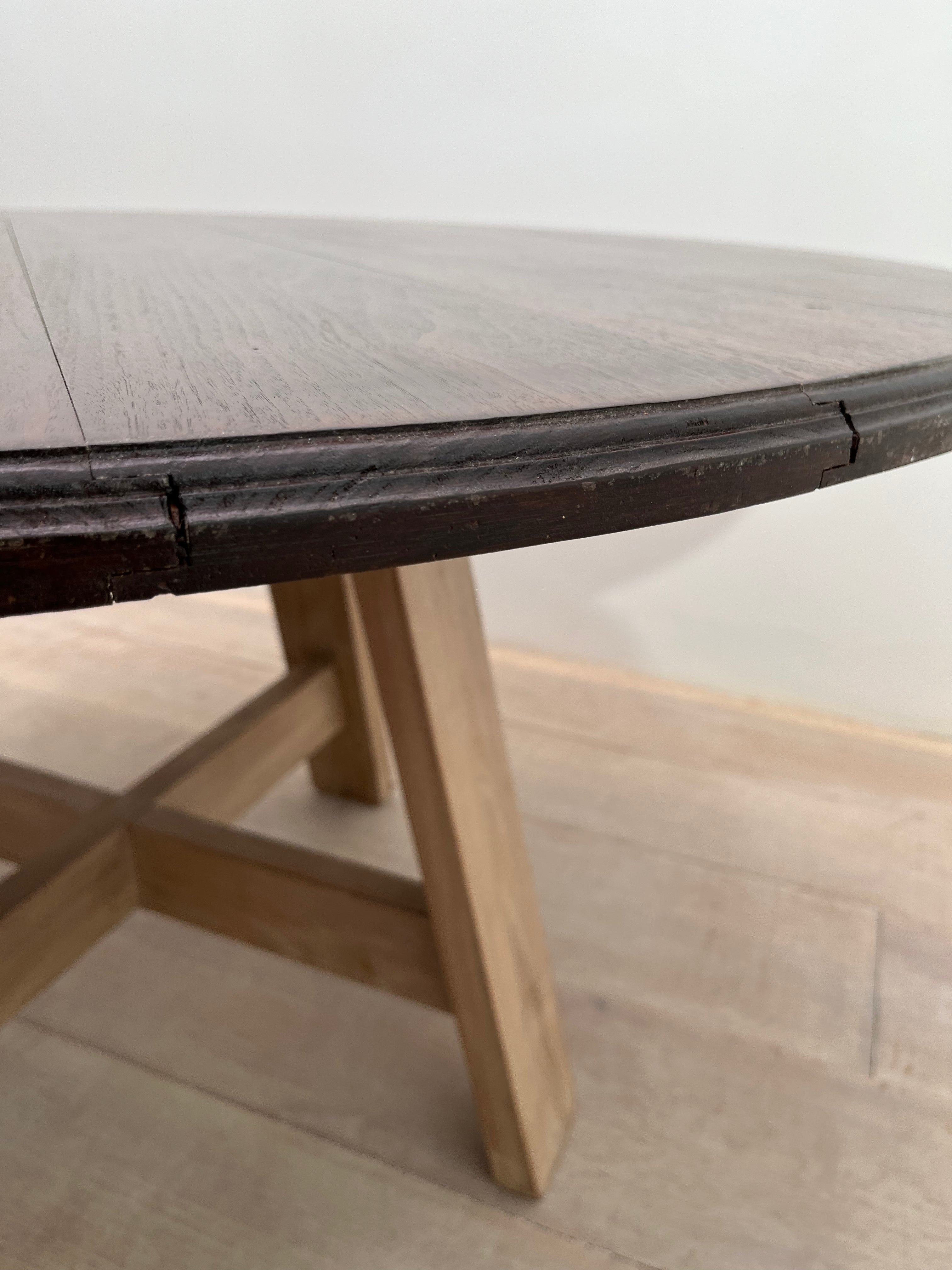 Belgian 18th Century Walnut Top Dining Table