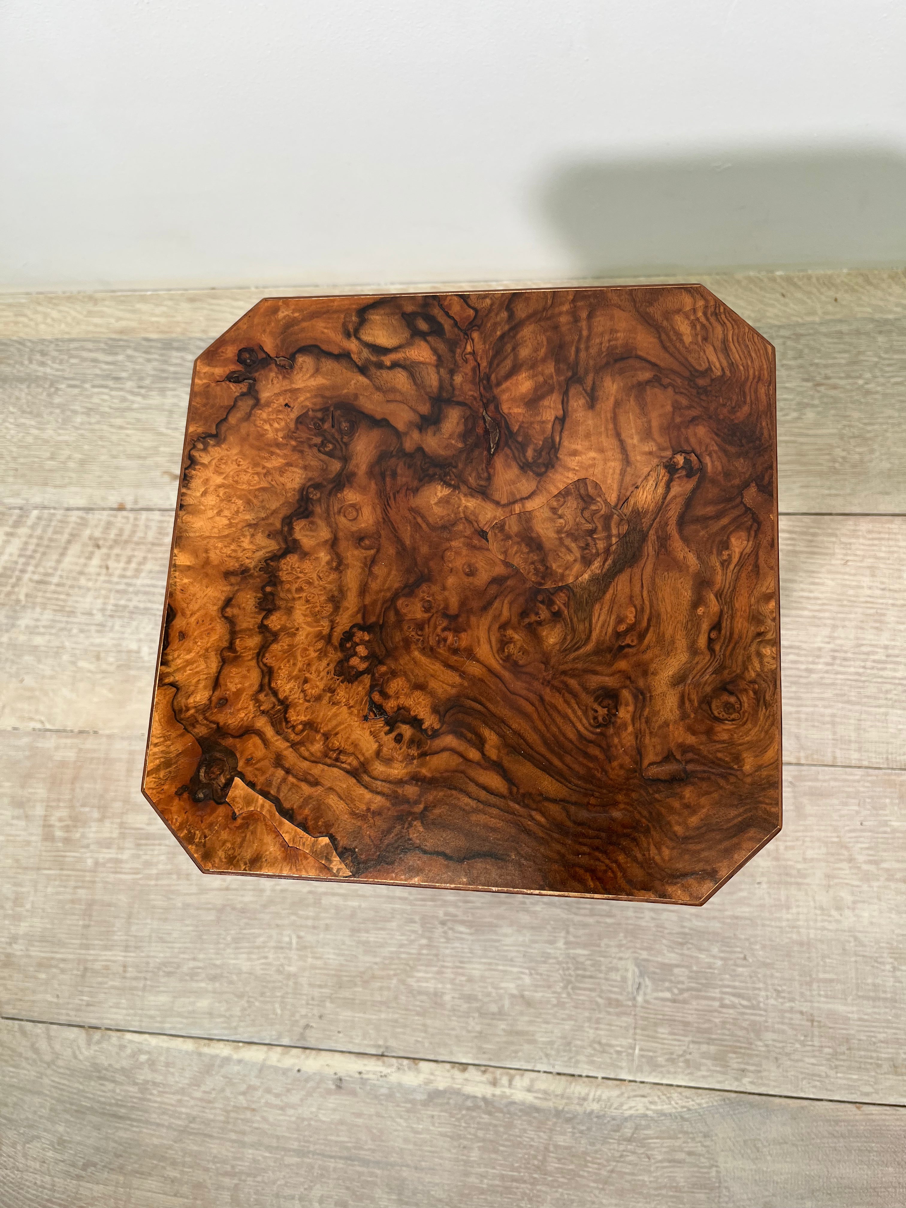 Limited Edition English Burl Wood Side table