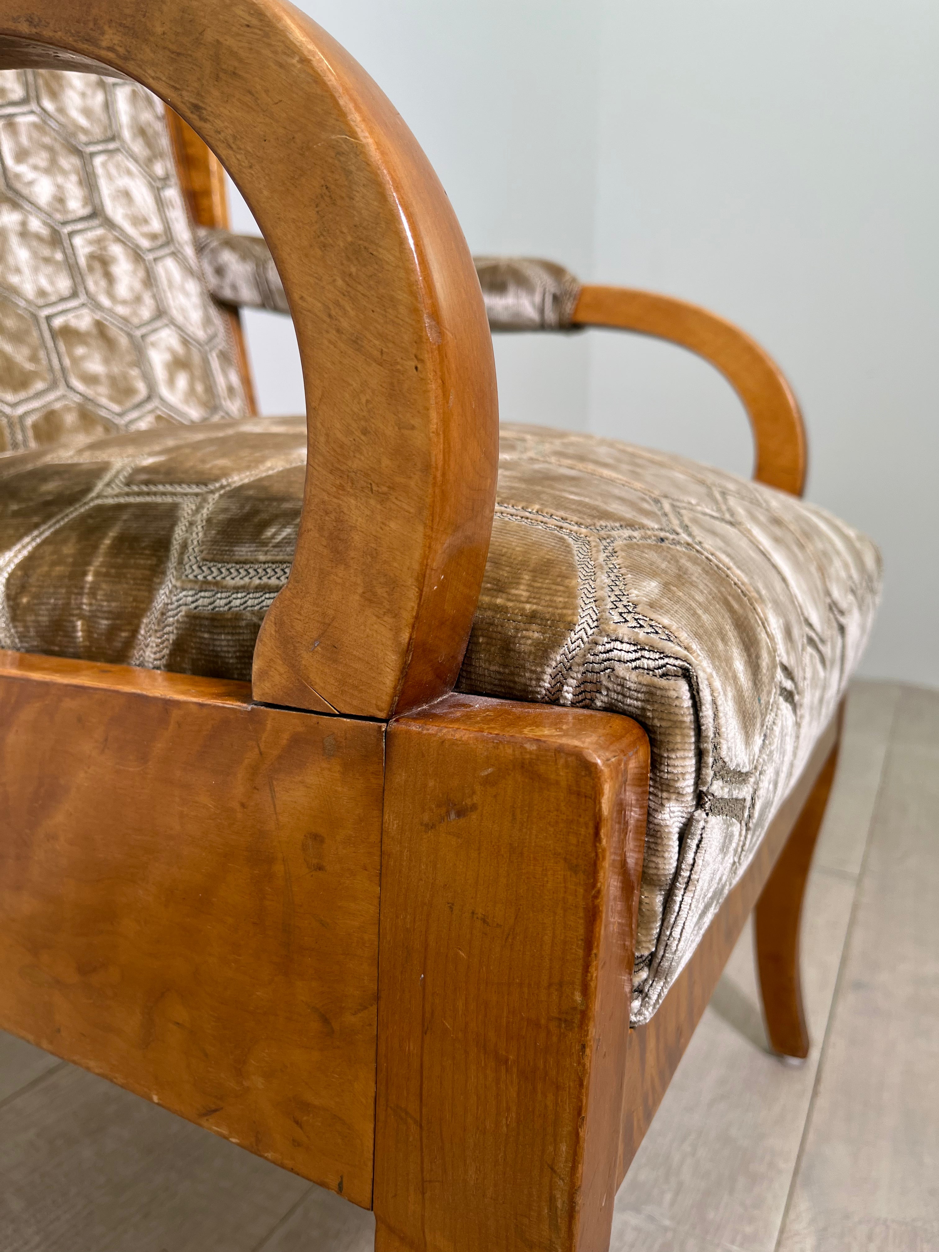 Pair of 1930 Swedish Birch Arm Chairs